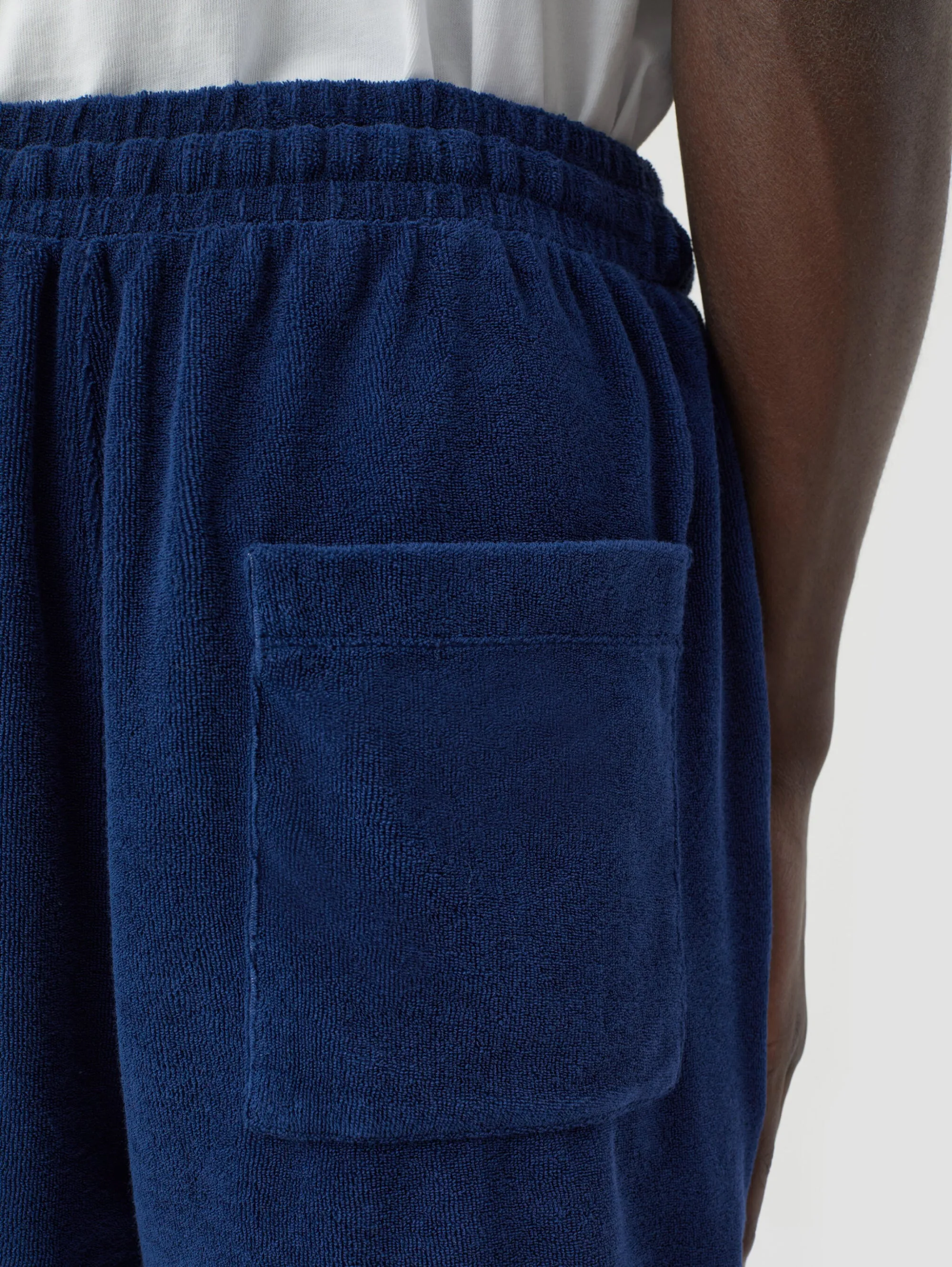 Indigo Blue Terry Effect Bermuda