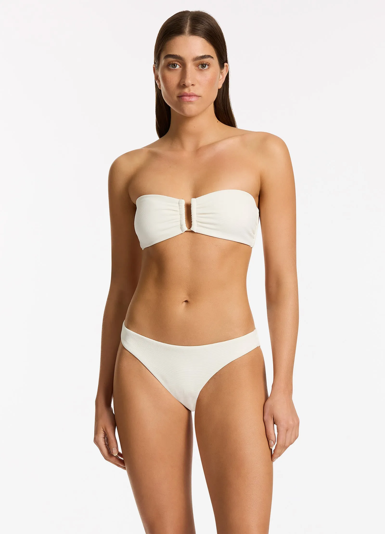 Isla Rib Hipster Bikini Bottom - Cream