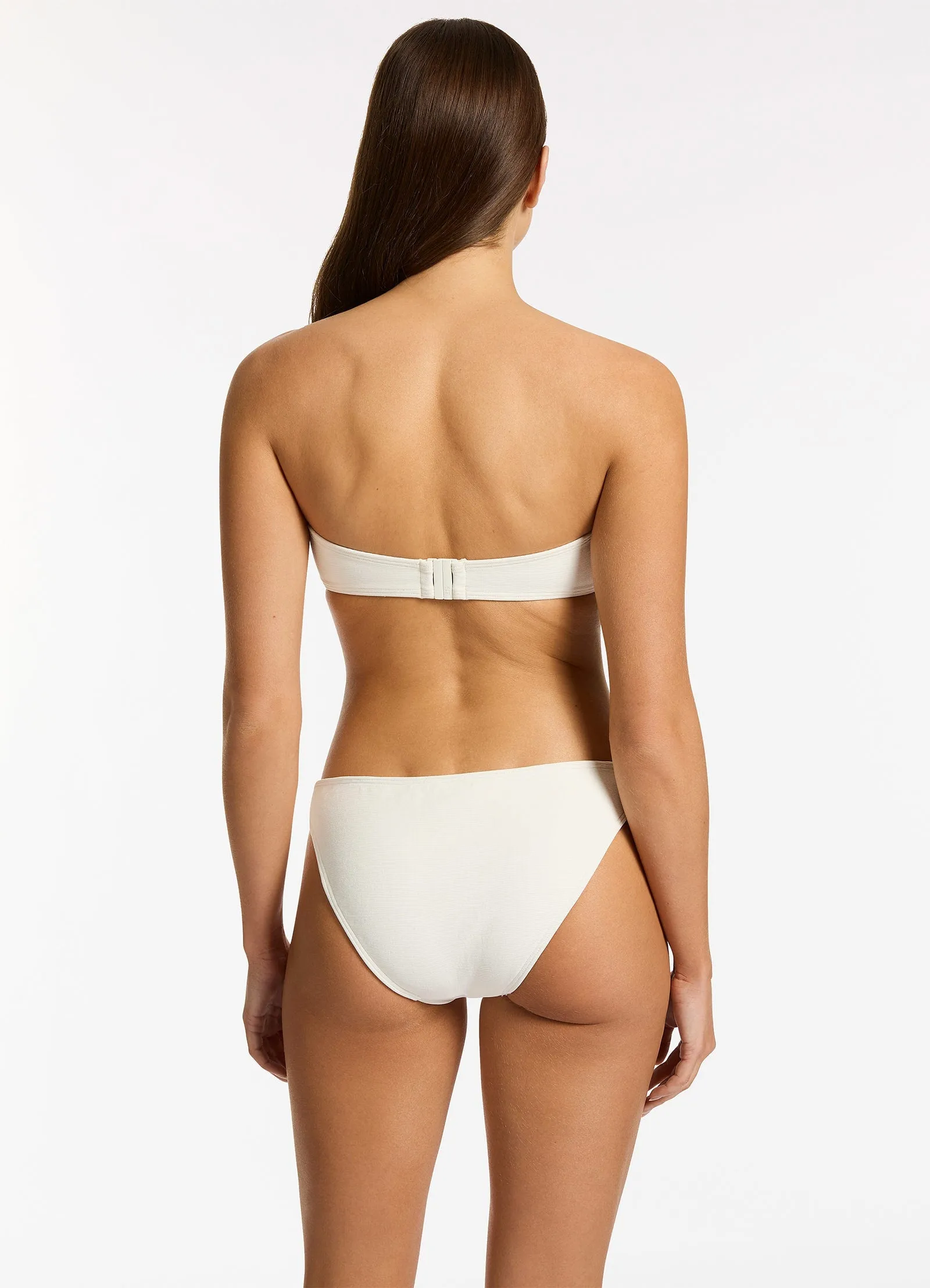Isla Rib Hipster Bikini Bottom - Cream