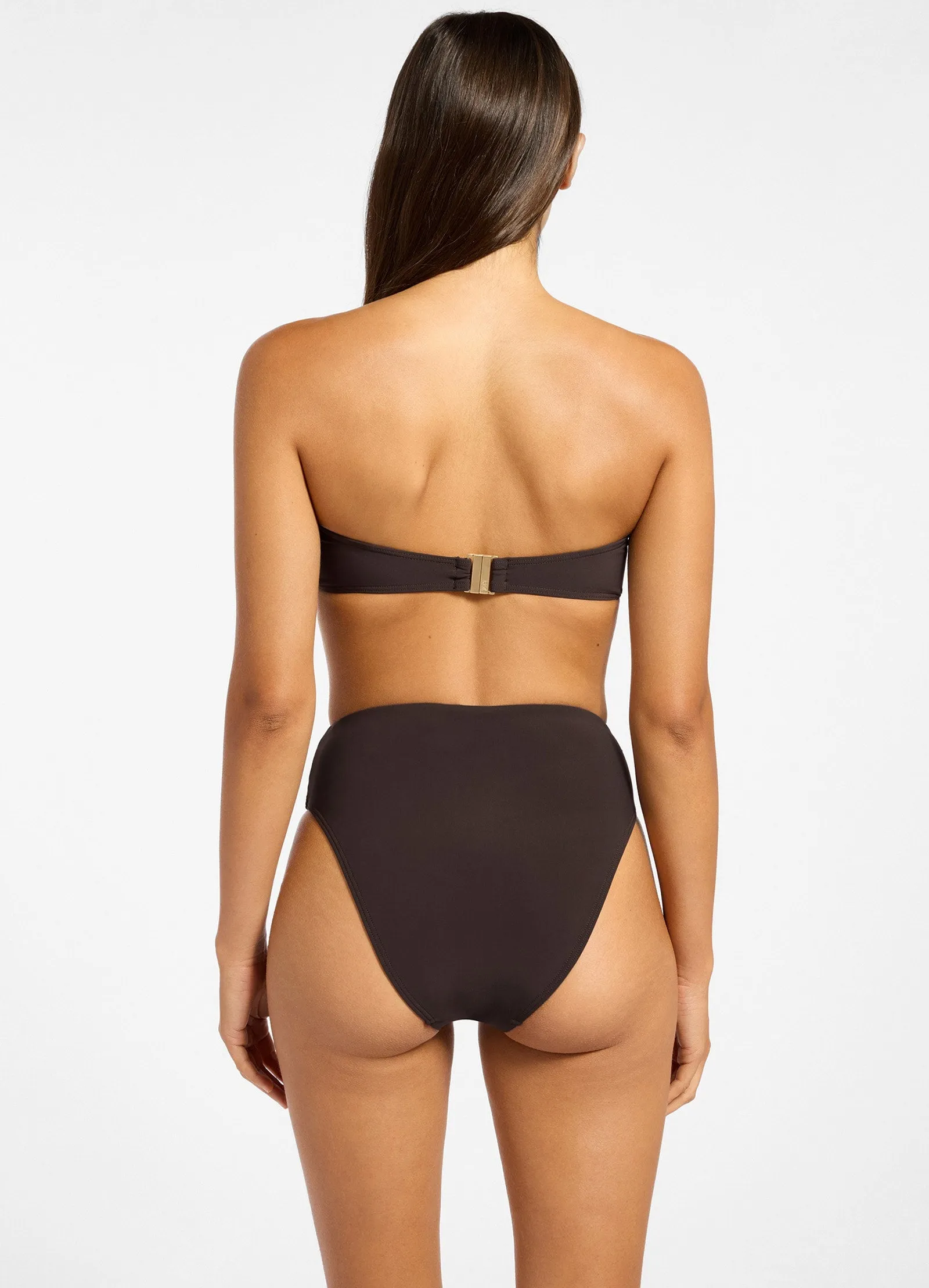 Jetset High Waisted Bikini Bottom - Chocolate