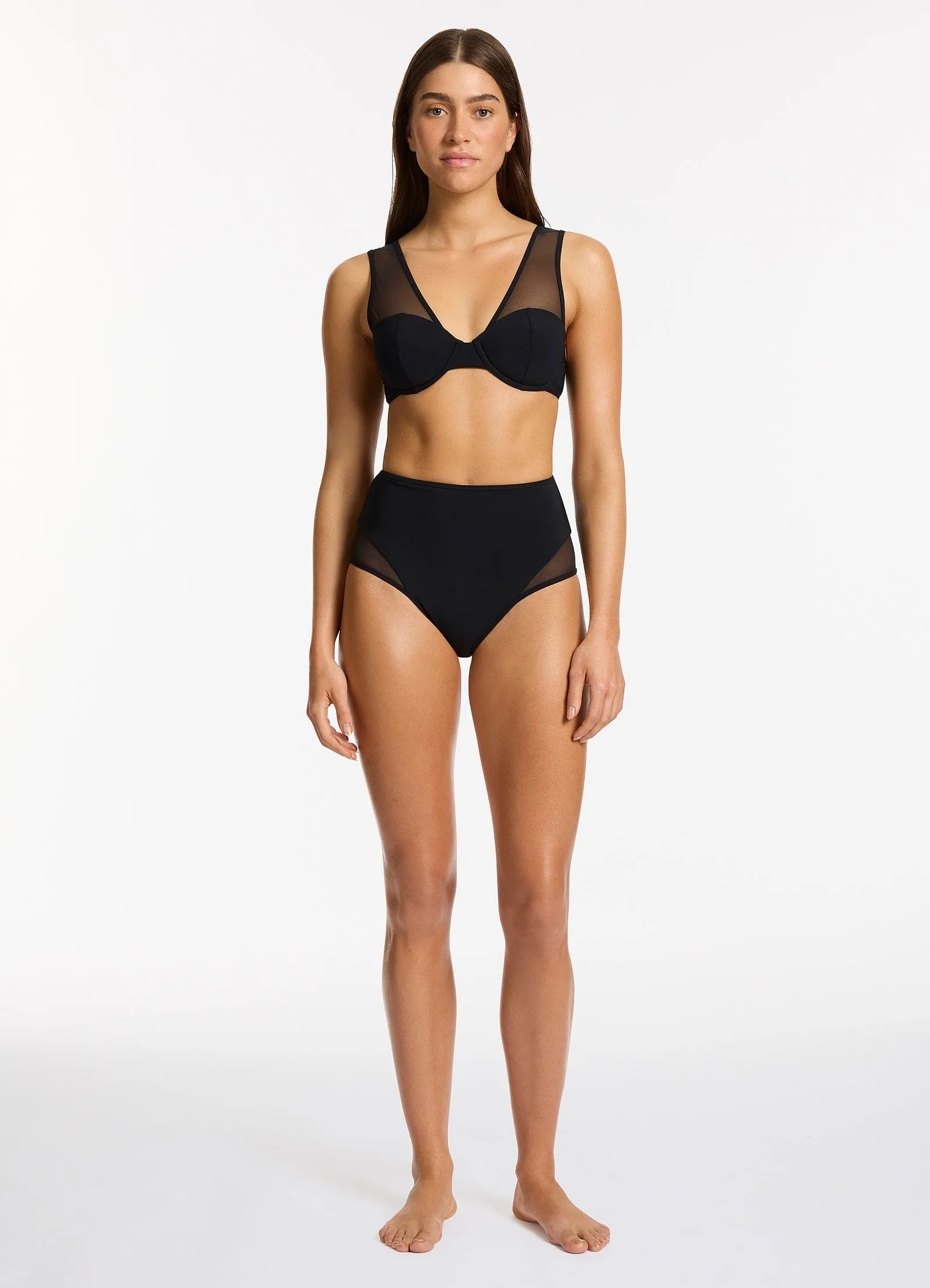 Jetset Lure High Waist Bikini Bottom - Black