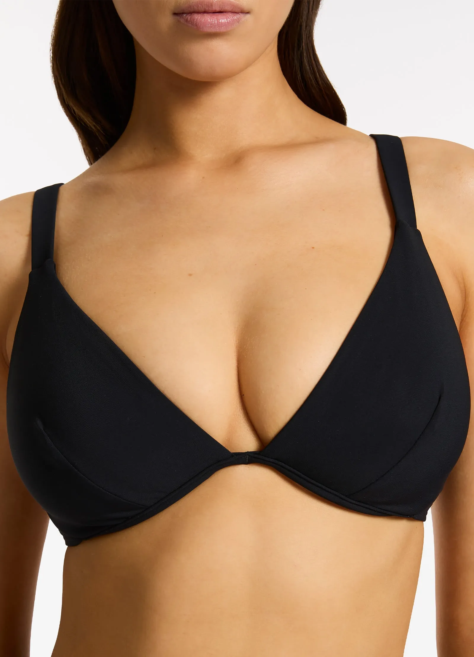 Jetset Underwire Triangle Bikini Top - Black