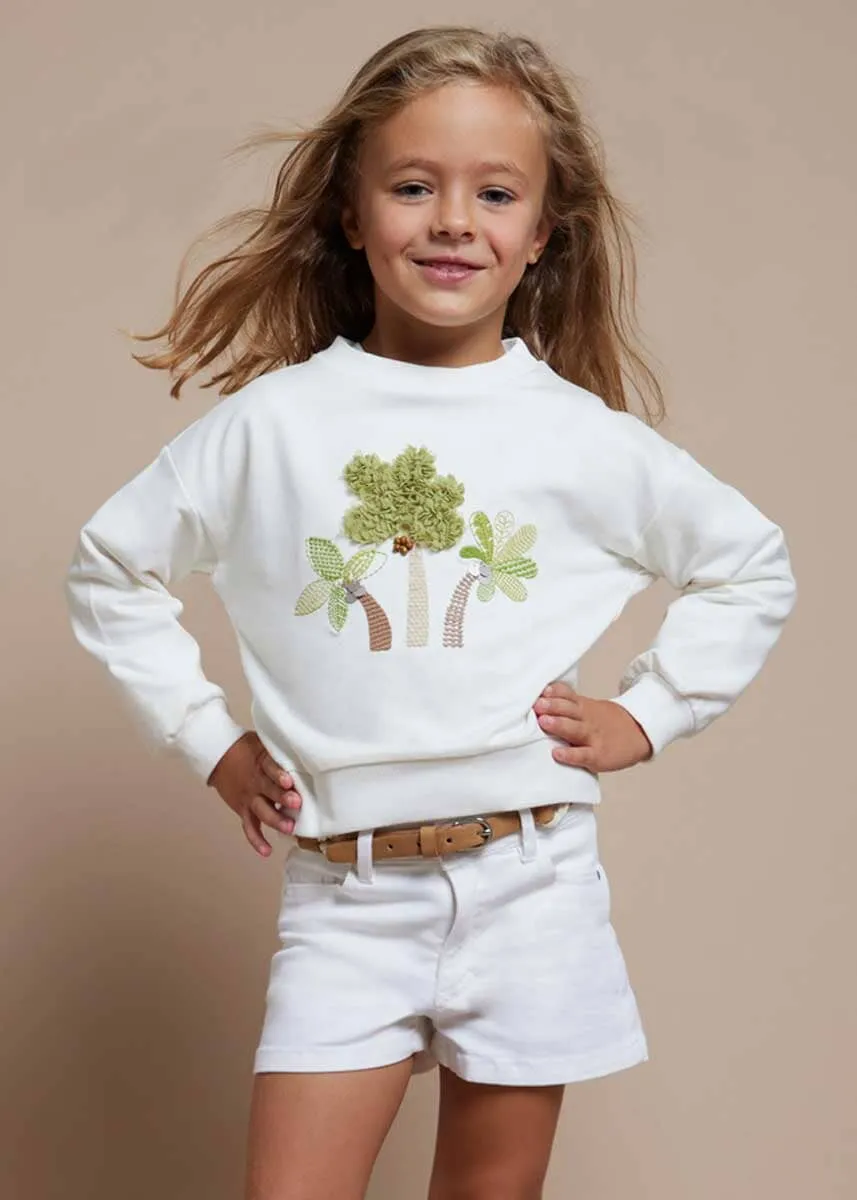 Jillian Girls Belted Shorts - White