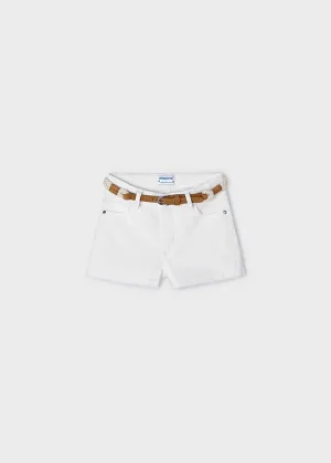 Jillian Girls Belted Shorts - White