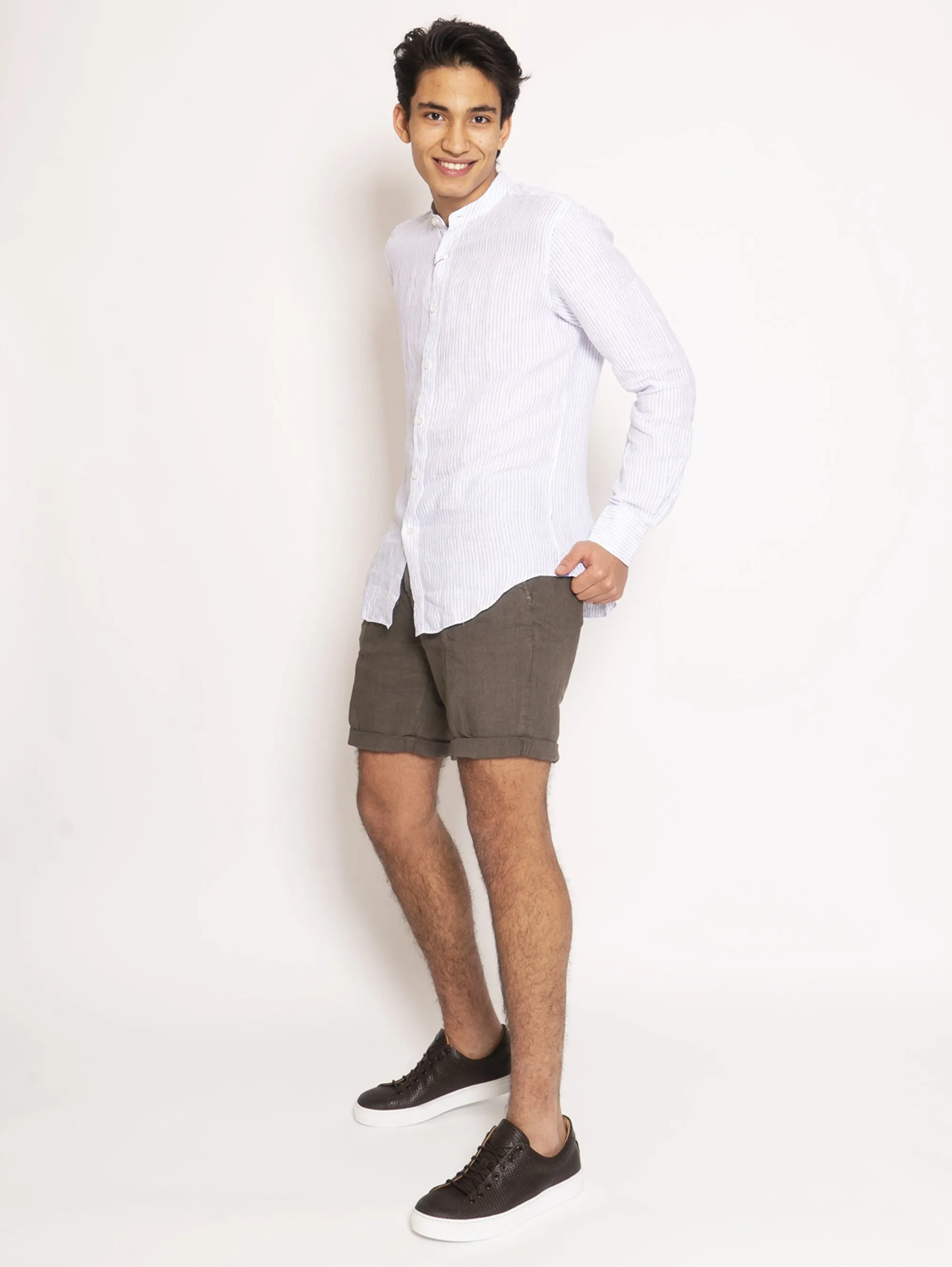 Linen Bermuda - Brown