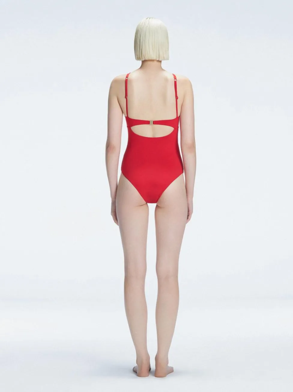 Lyra Red High Neck One Piece Swimsuit