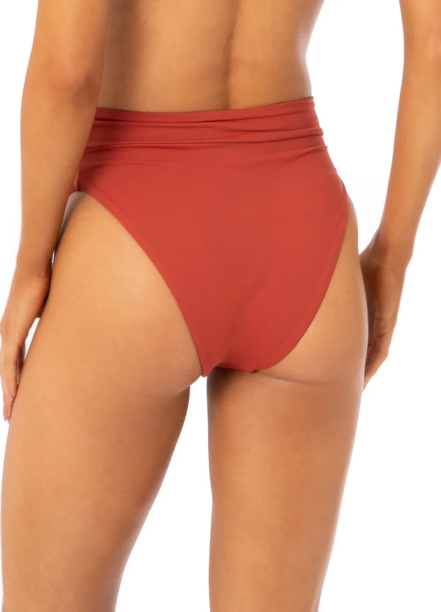 Maaji Burgundy Suzy Q High Rise/High Leg Bikini Bottom