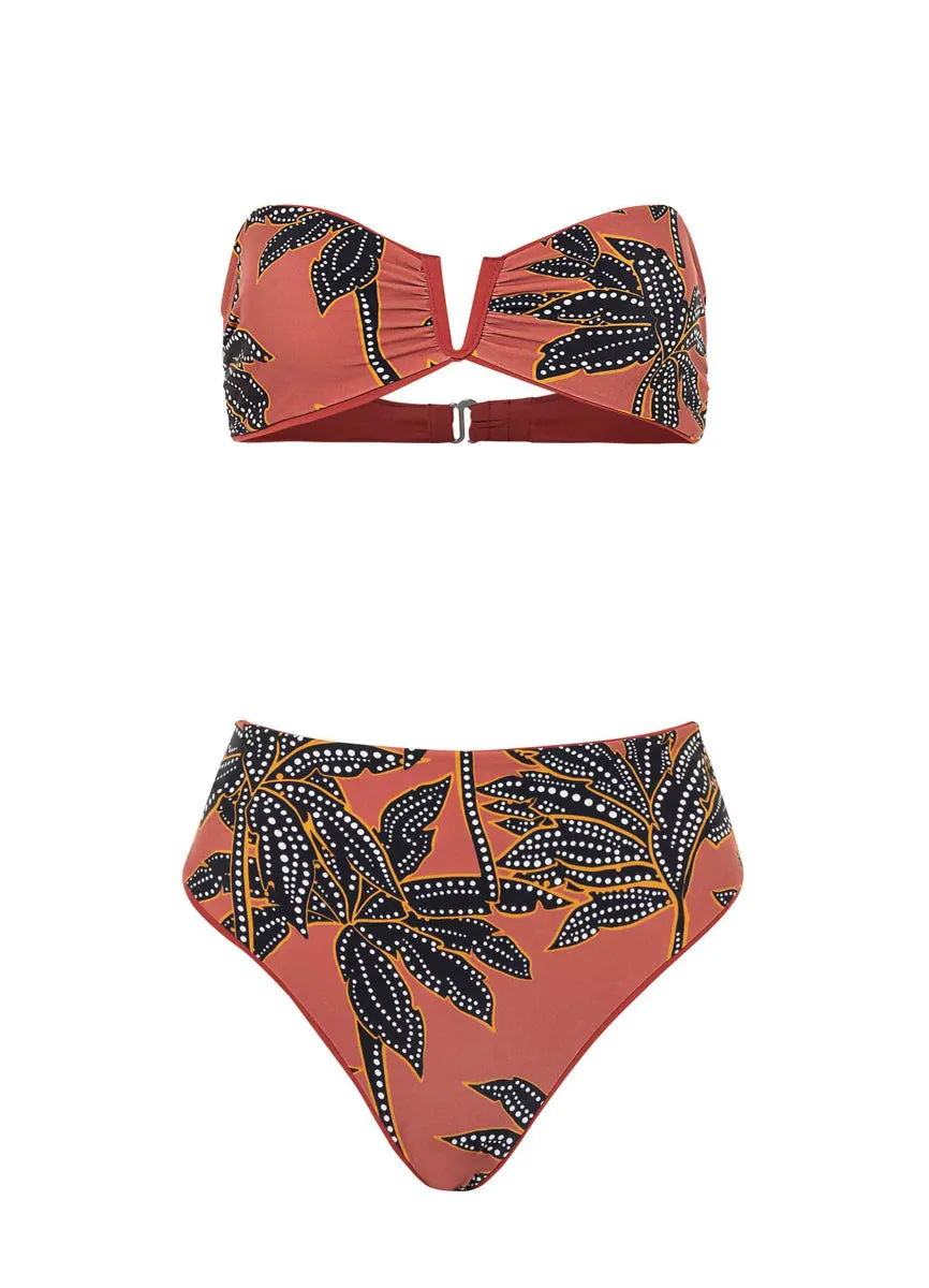 Maaji Burgundy Suzy Q High Rise/High Leg Bikini Bottom