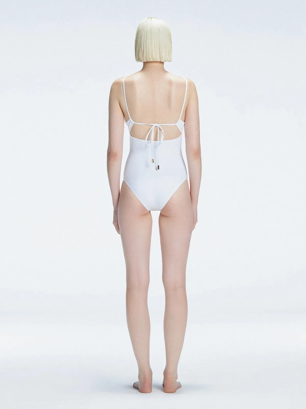 Marigold White Corset One Piece Swimsuit