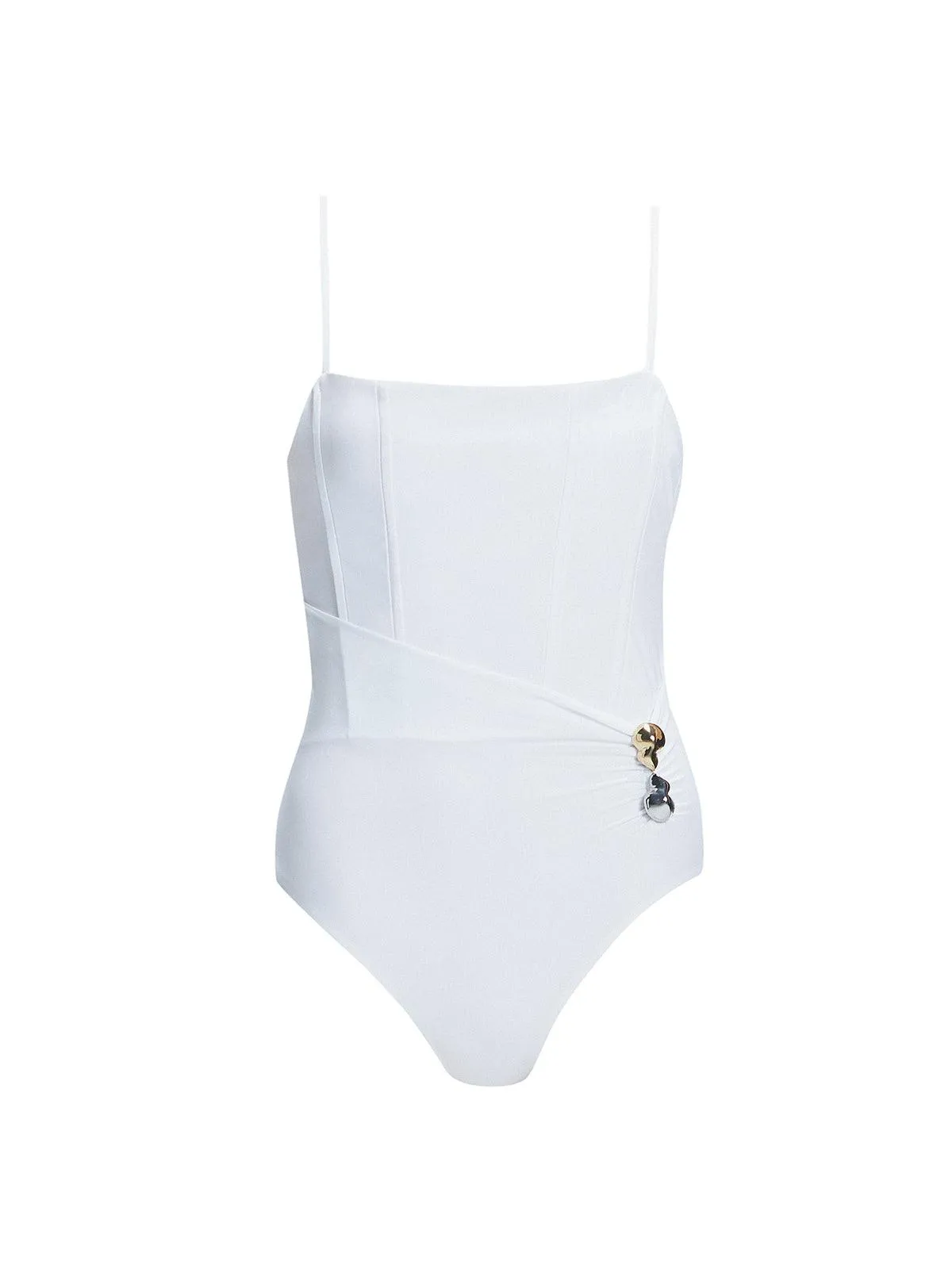 Marigold White Corset One Piece Swimsuit