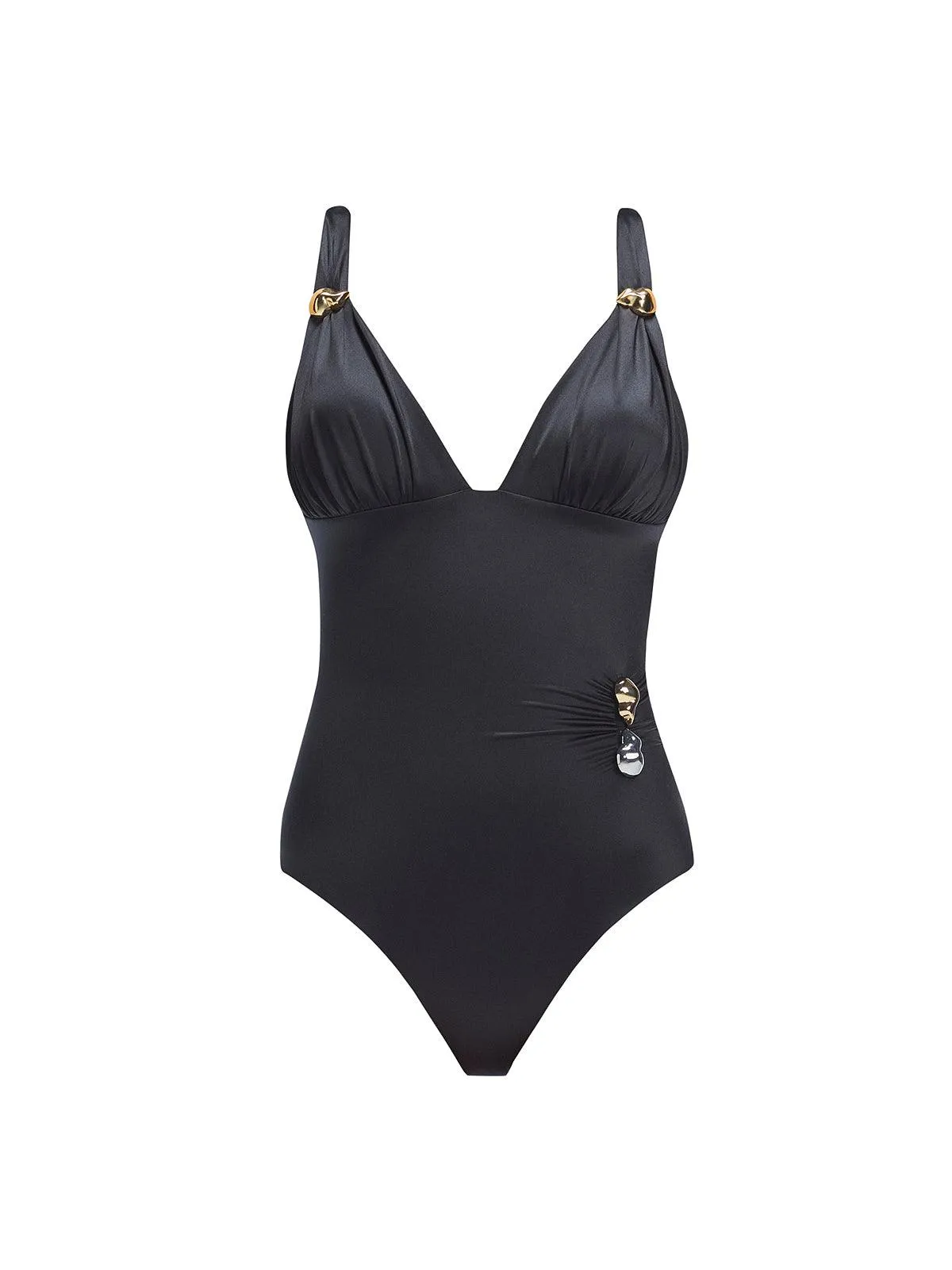 Marina Black V Neck One Piece Swimsuit