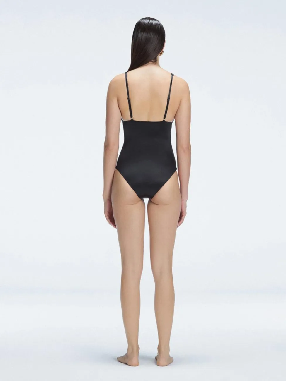 Marina Black V Neck One Piece Swimsuit