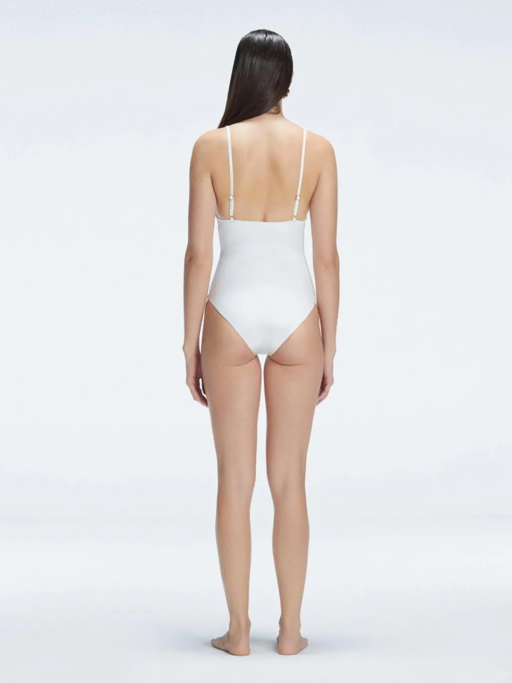 Marina White V Neck One Piece Swimsuit