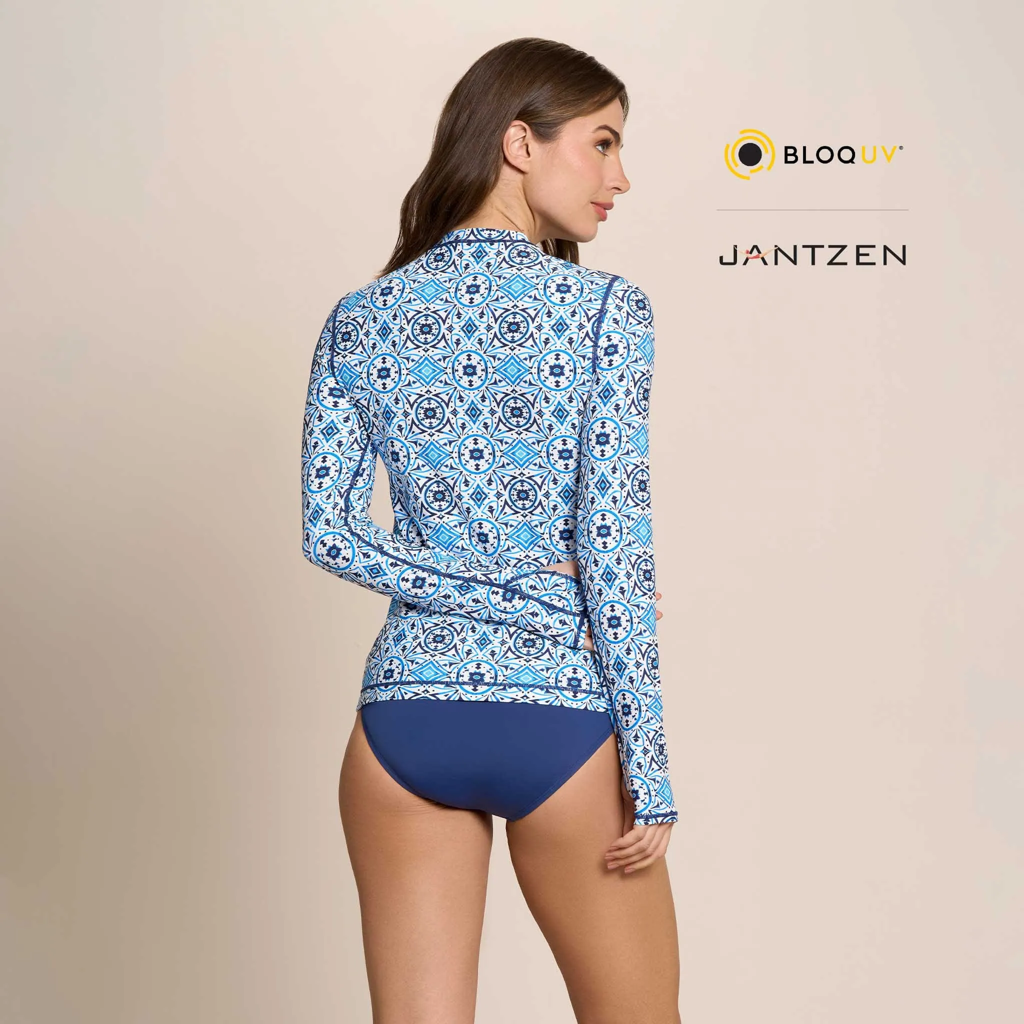 MOROCCAN TILES 24/7 SWIM RASH GUARD TEE TOP