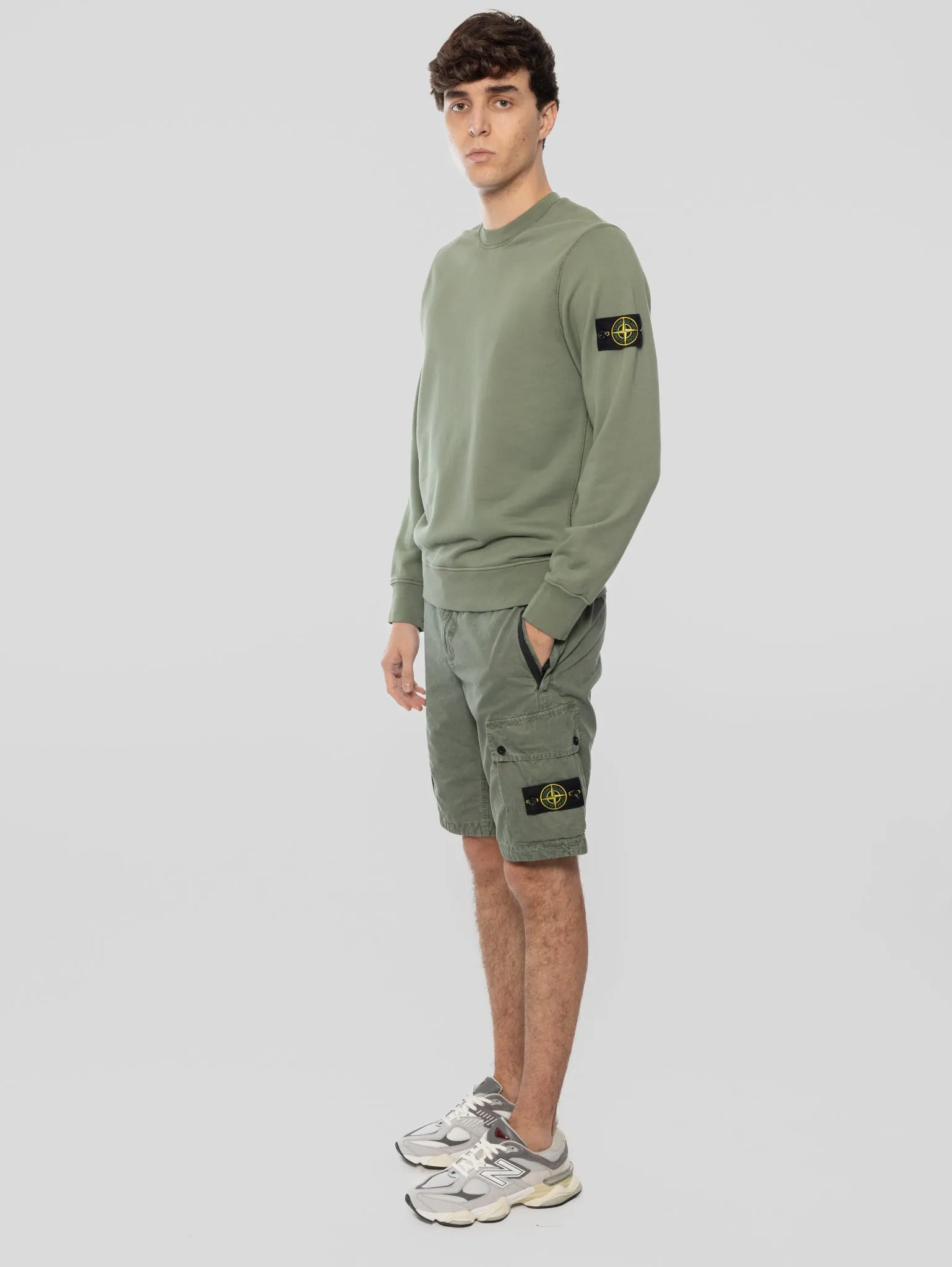 Moss Cotton Twill Cargo Bermuda