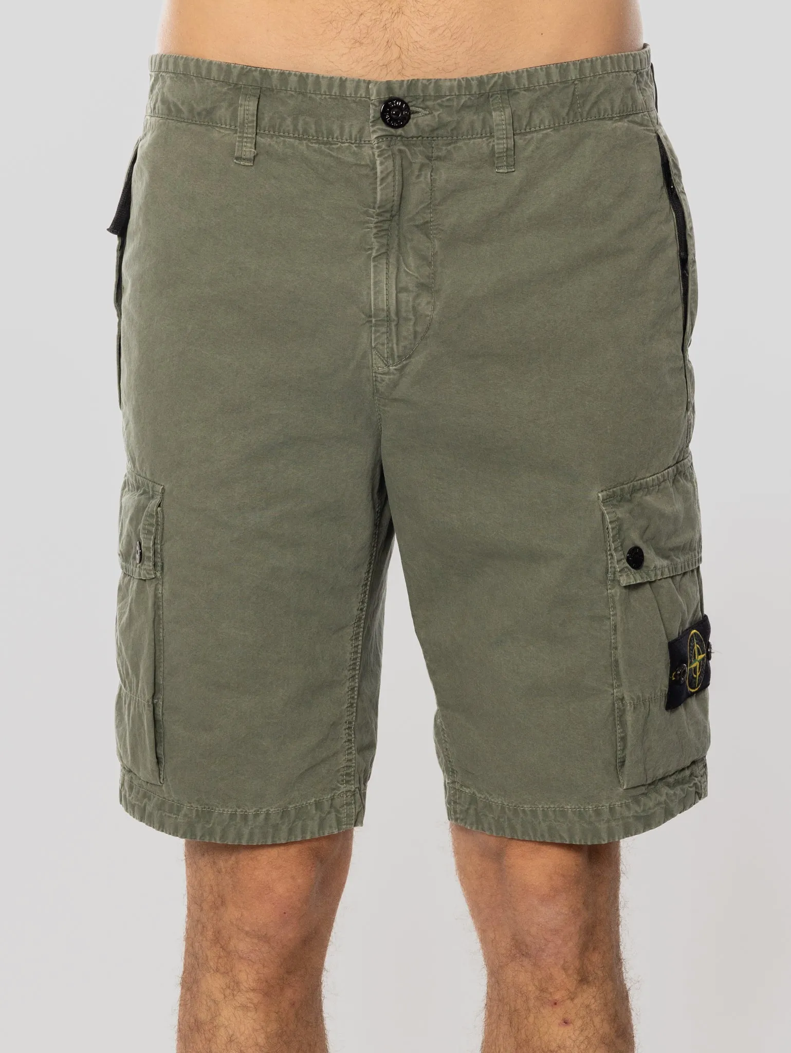 Moss Cotton Twill Cargo Bermuda