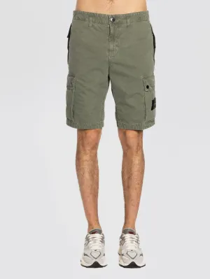 Moss Cotton Twill Cargo Bermuda