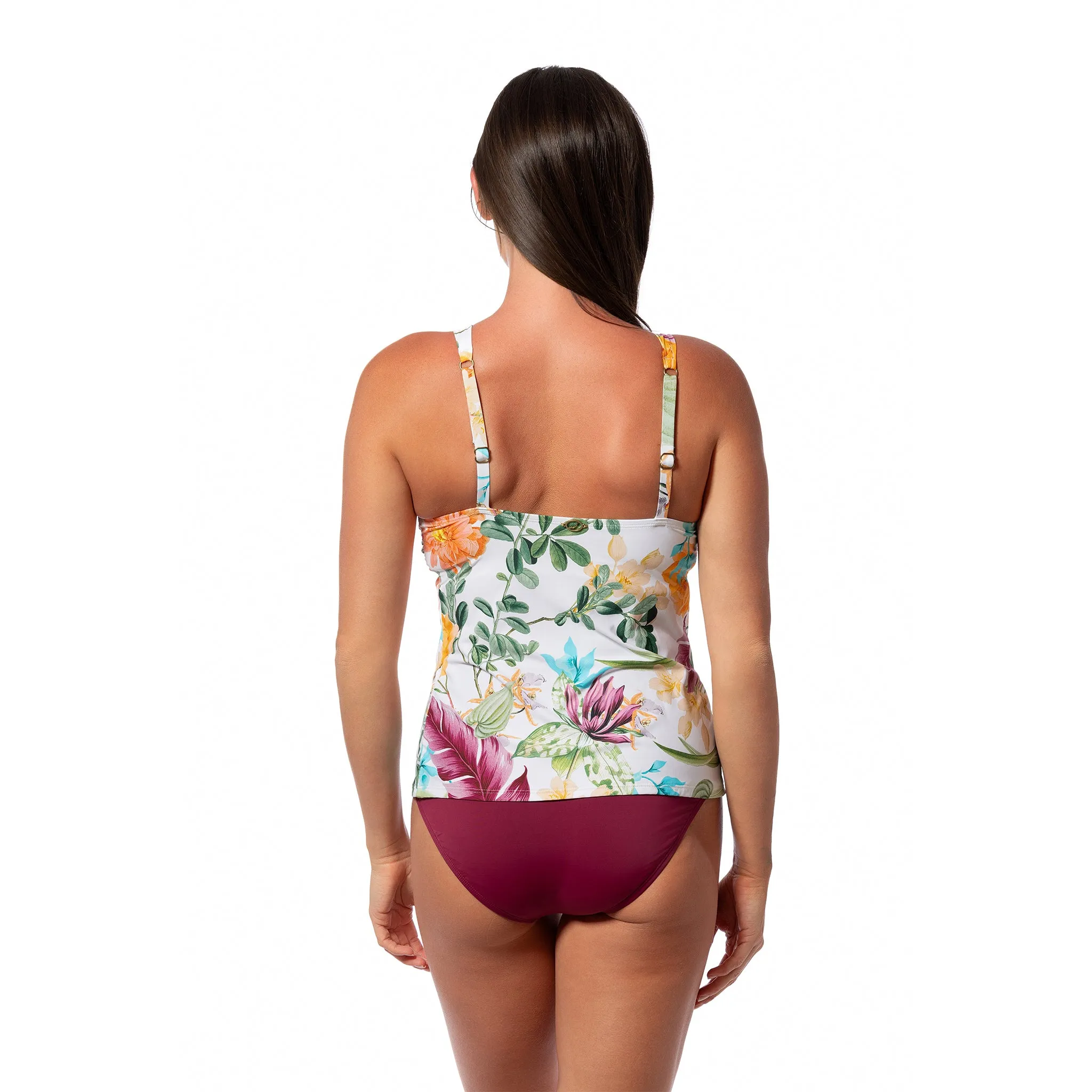 MYSTIC TROPIC AUDREY DRAPED TANKINI TOP