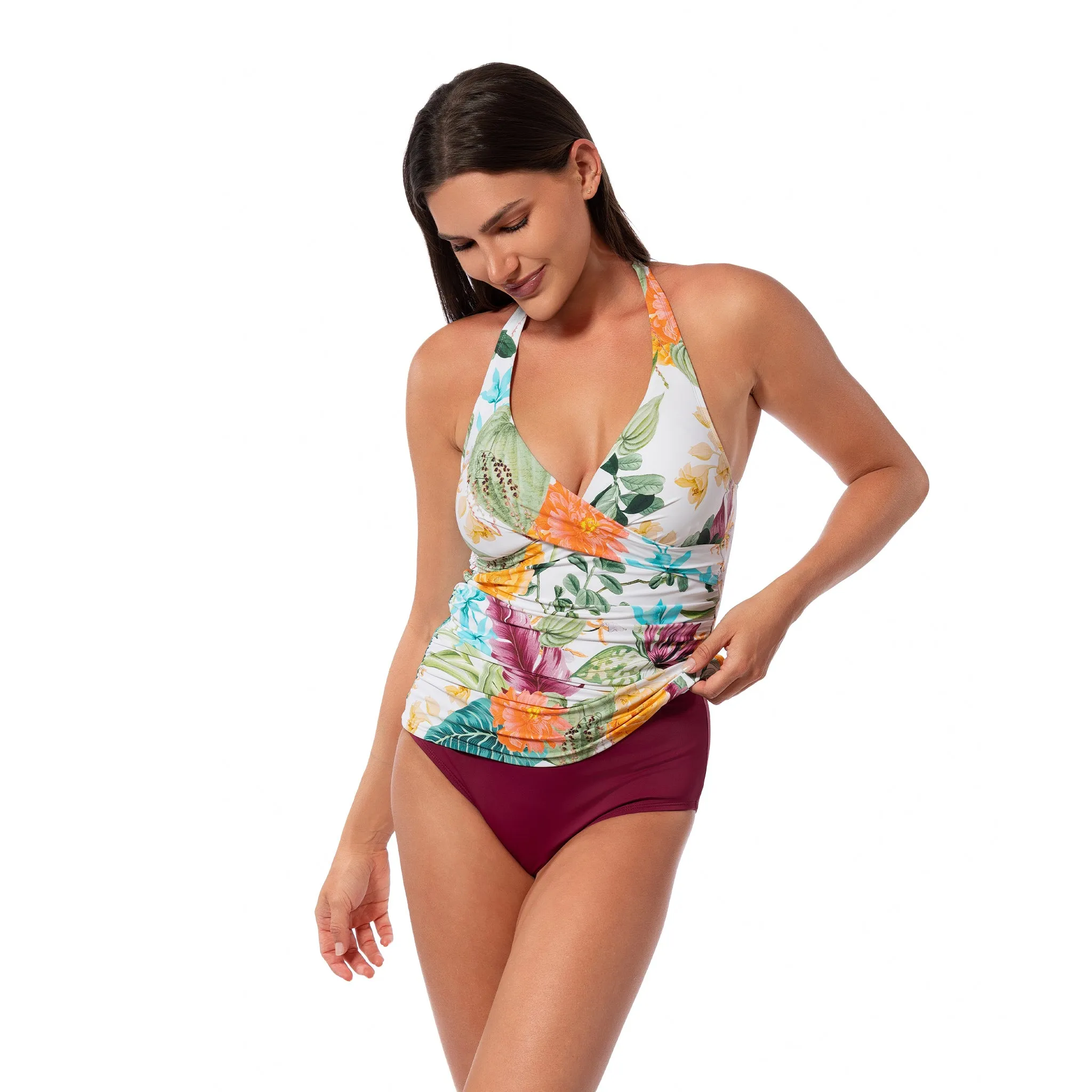 MYSTIC TROPIC LOUISE WRAP TANKINI TOP