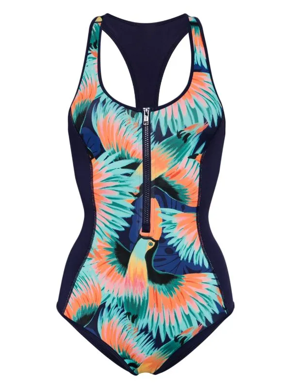 Neoprene T-Back One Piece | Tropical