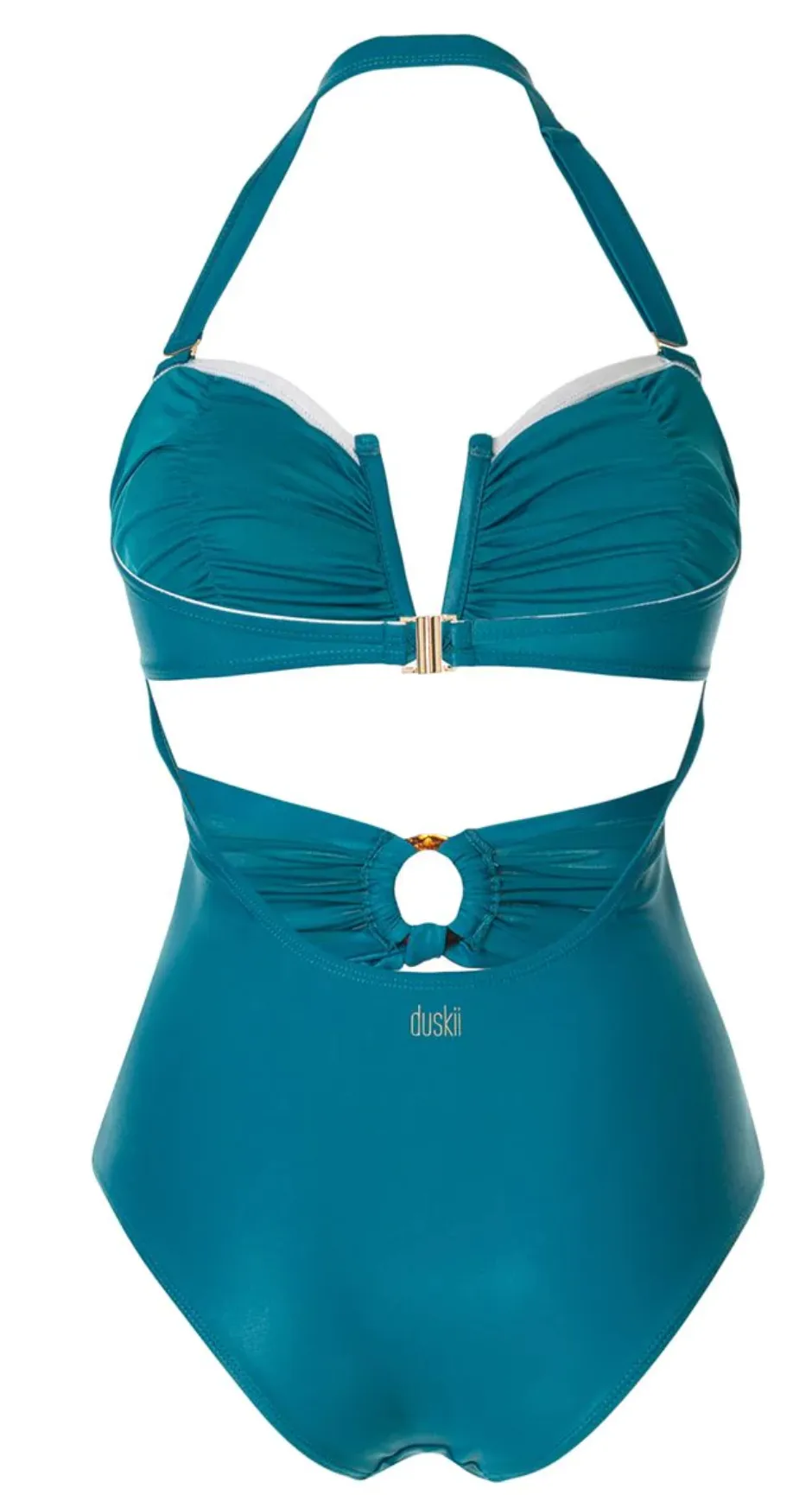 Océane Ruched Waist Tie One Piece | Teal