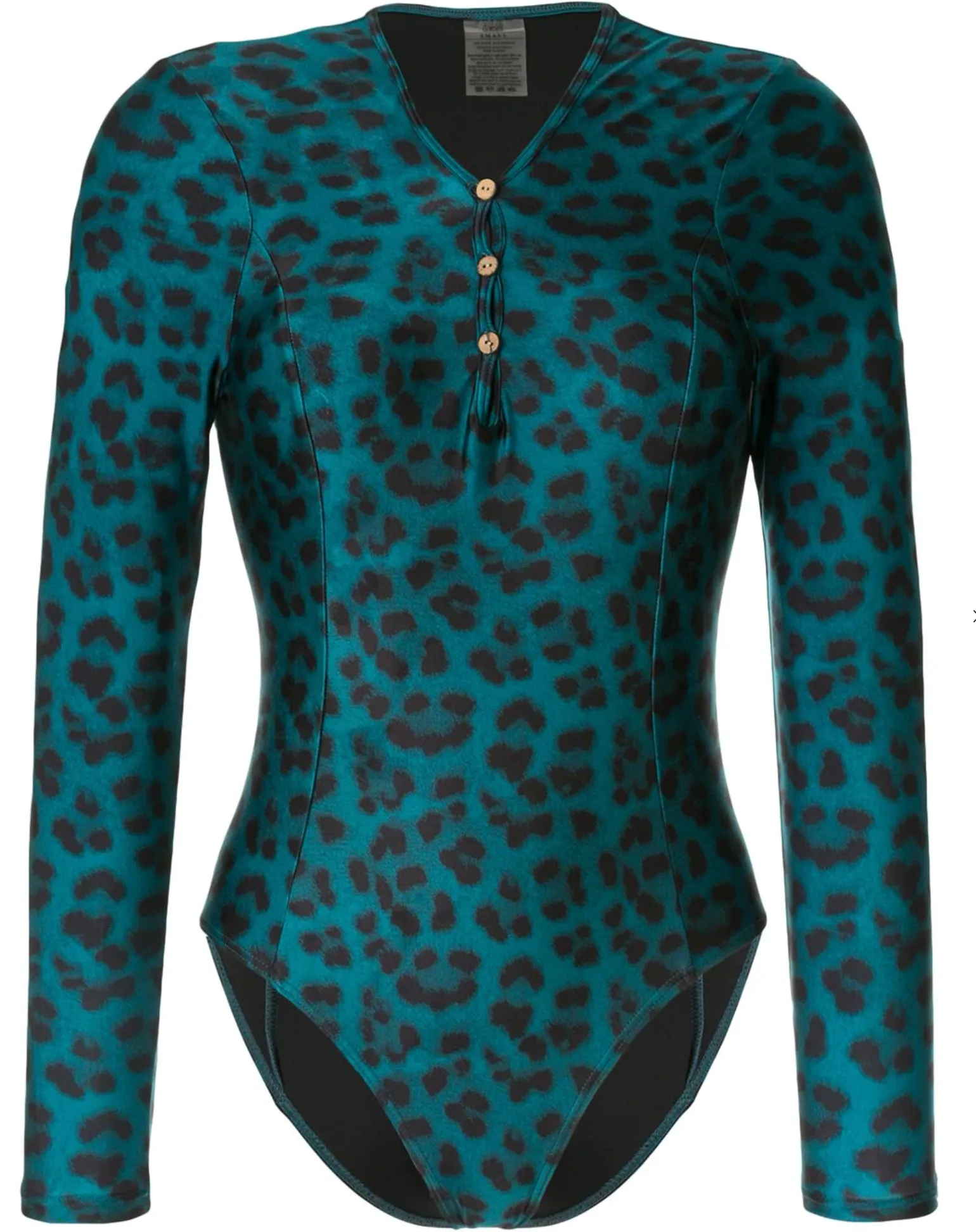 Océane Sleek Long Sleeve One Piece | Leopard Teal
