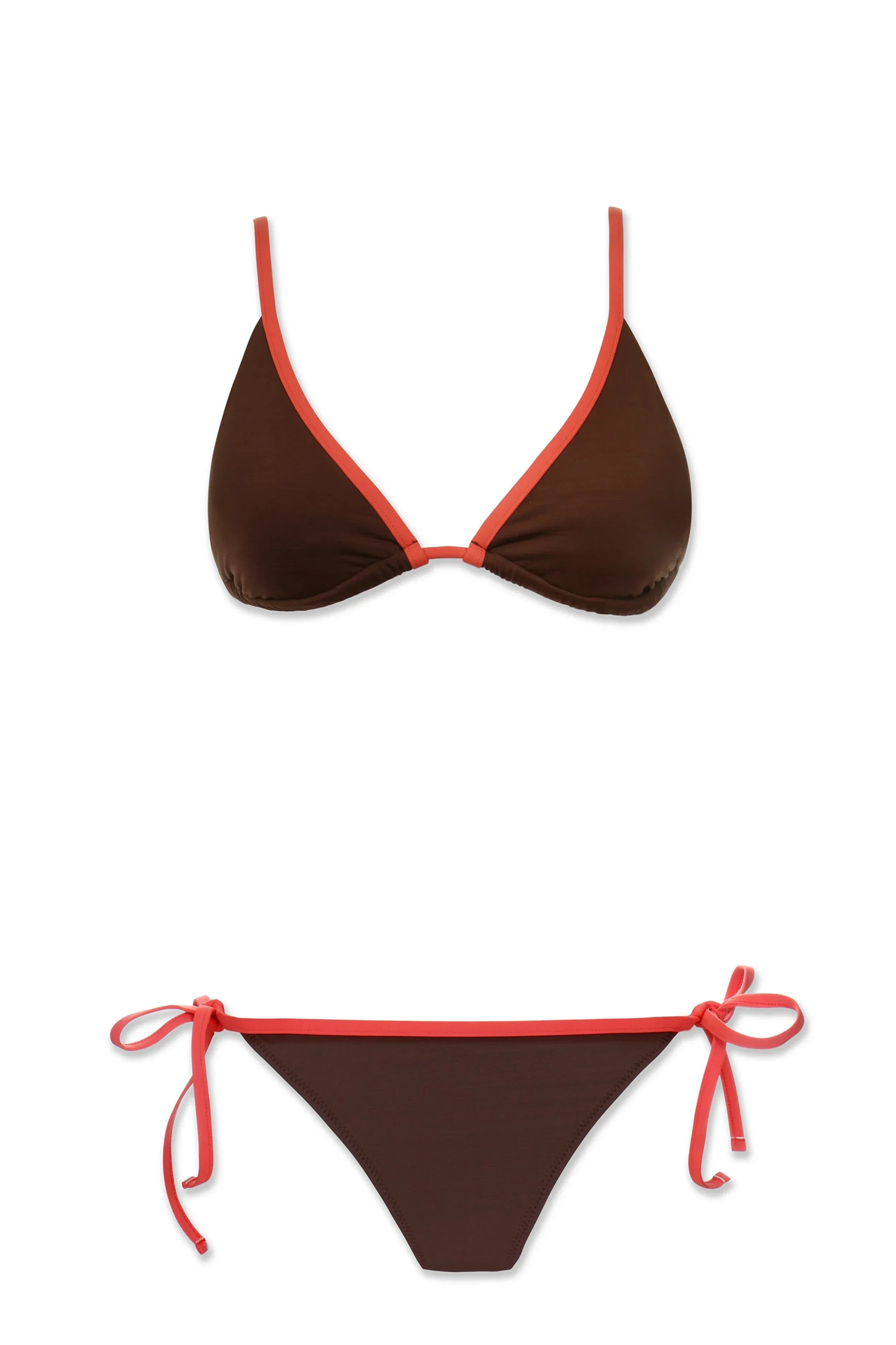 Over The Shoulder String Top  |  Textured Chocolate Coral