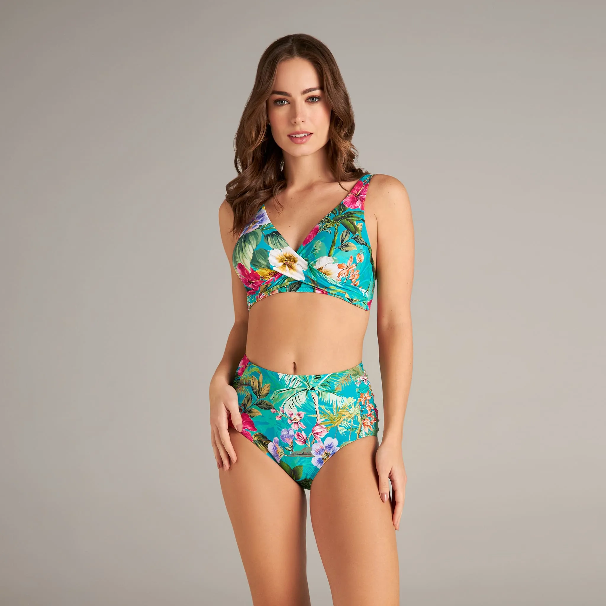 PALMS & TROPICS VERA SURPLICE TOP