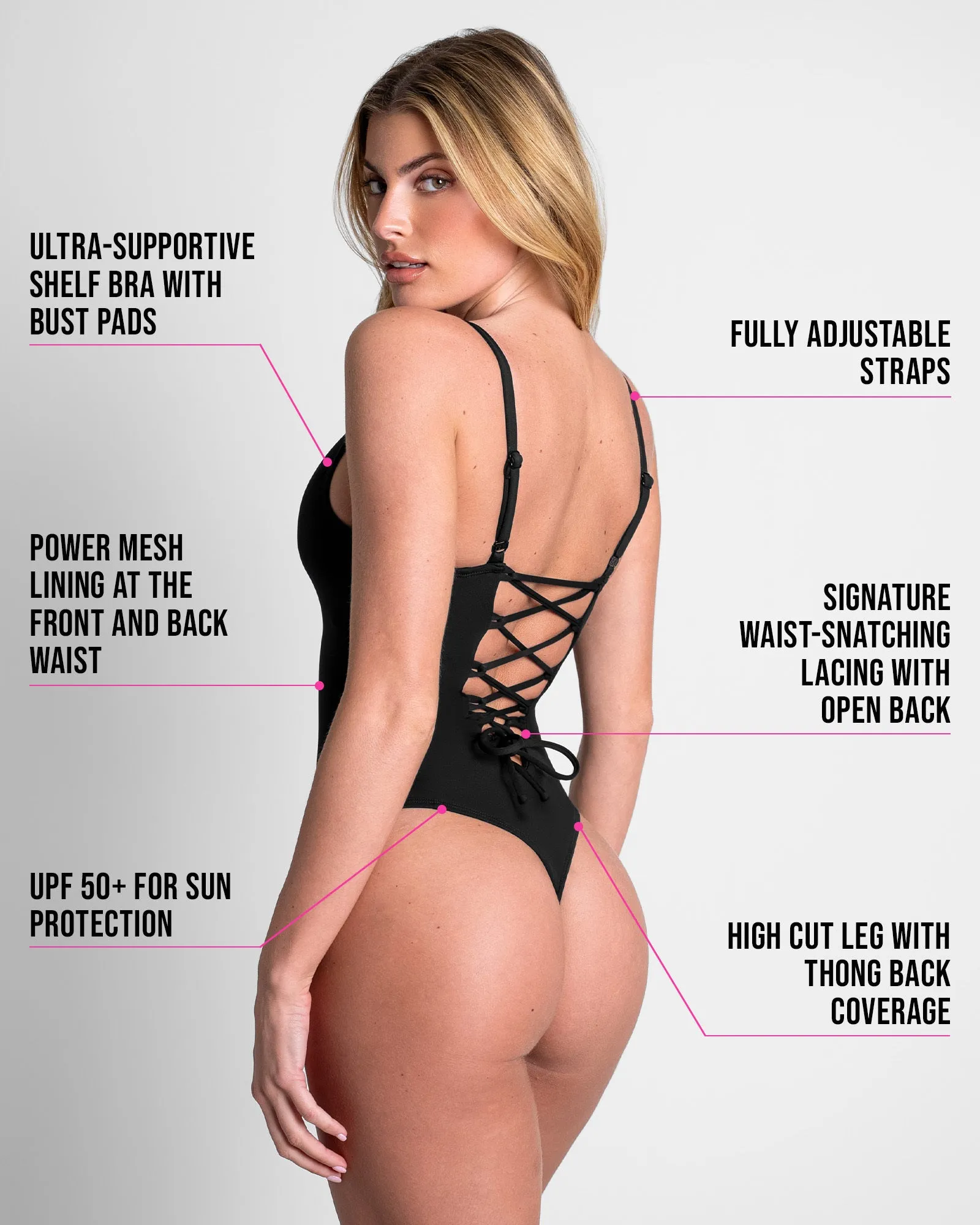 Plungey Thong - Black