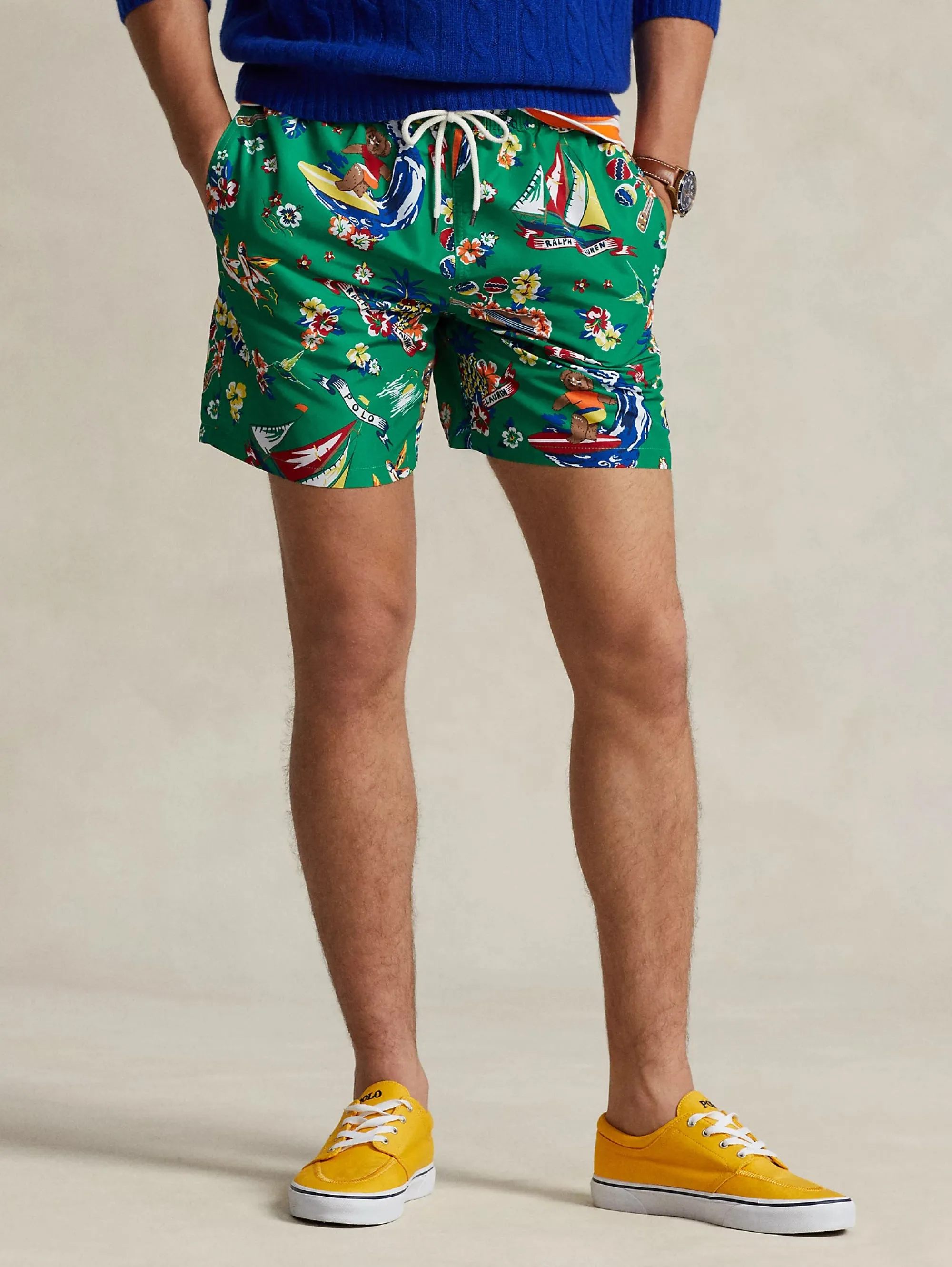 Polo Bear Tropical Green Swim Trunks