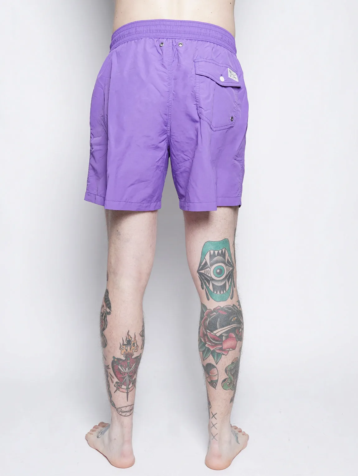 Purple swim shorts