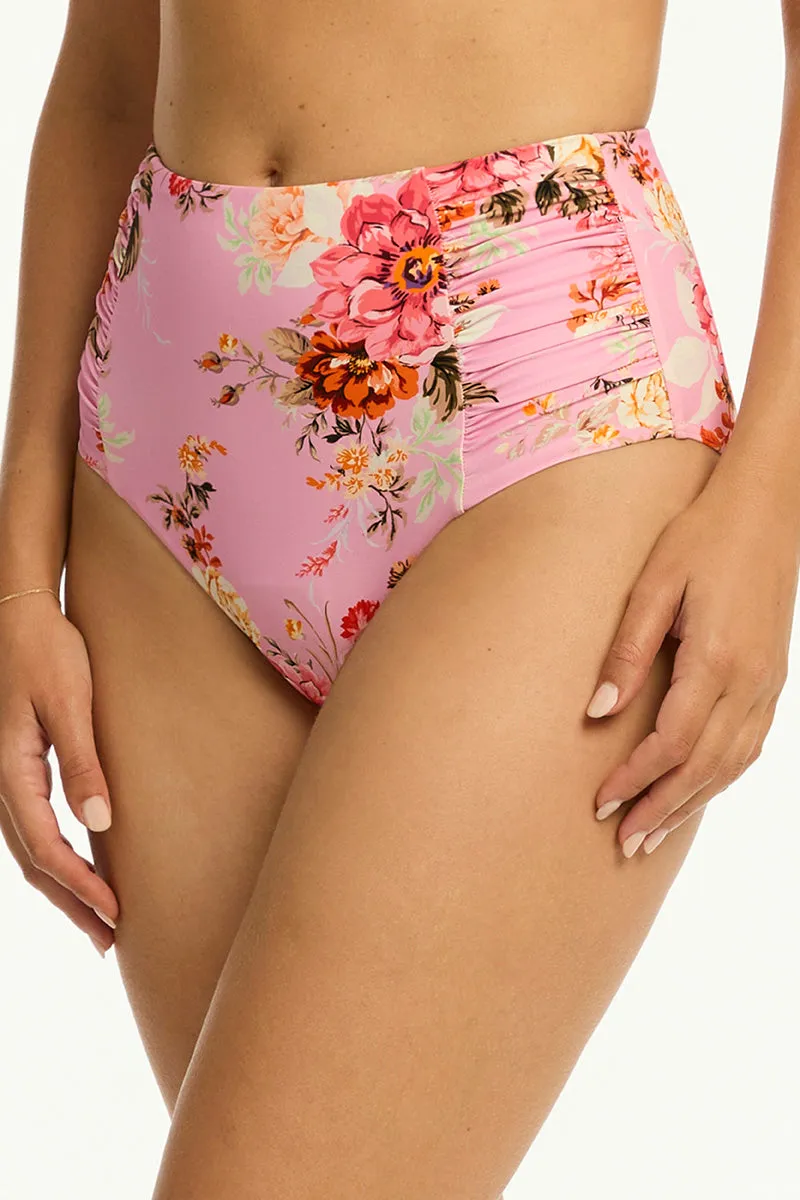 Rosewood High Waist Gathered Side Pant