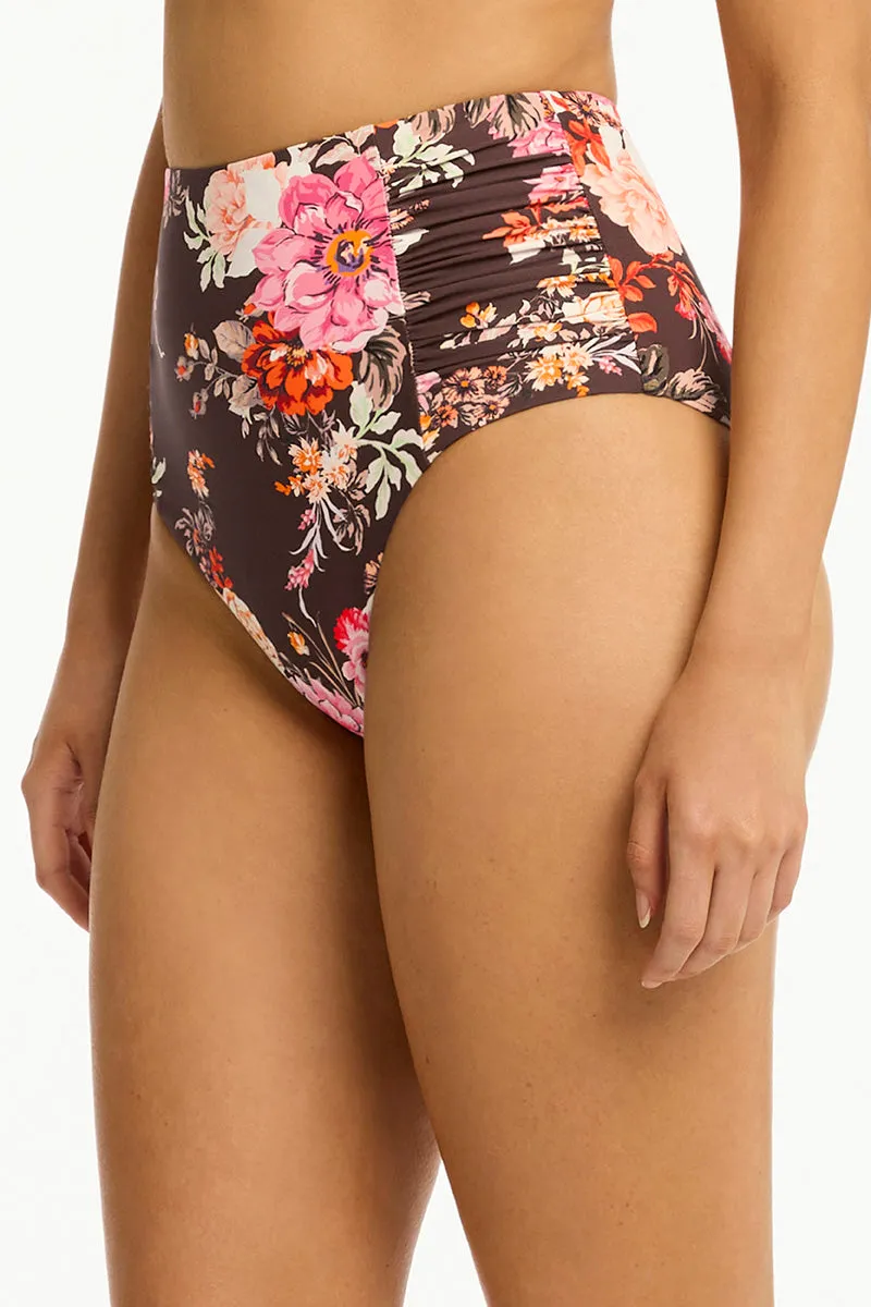 Rosewood High Waist Gathered Side Pant