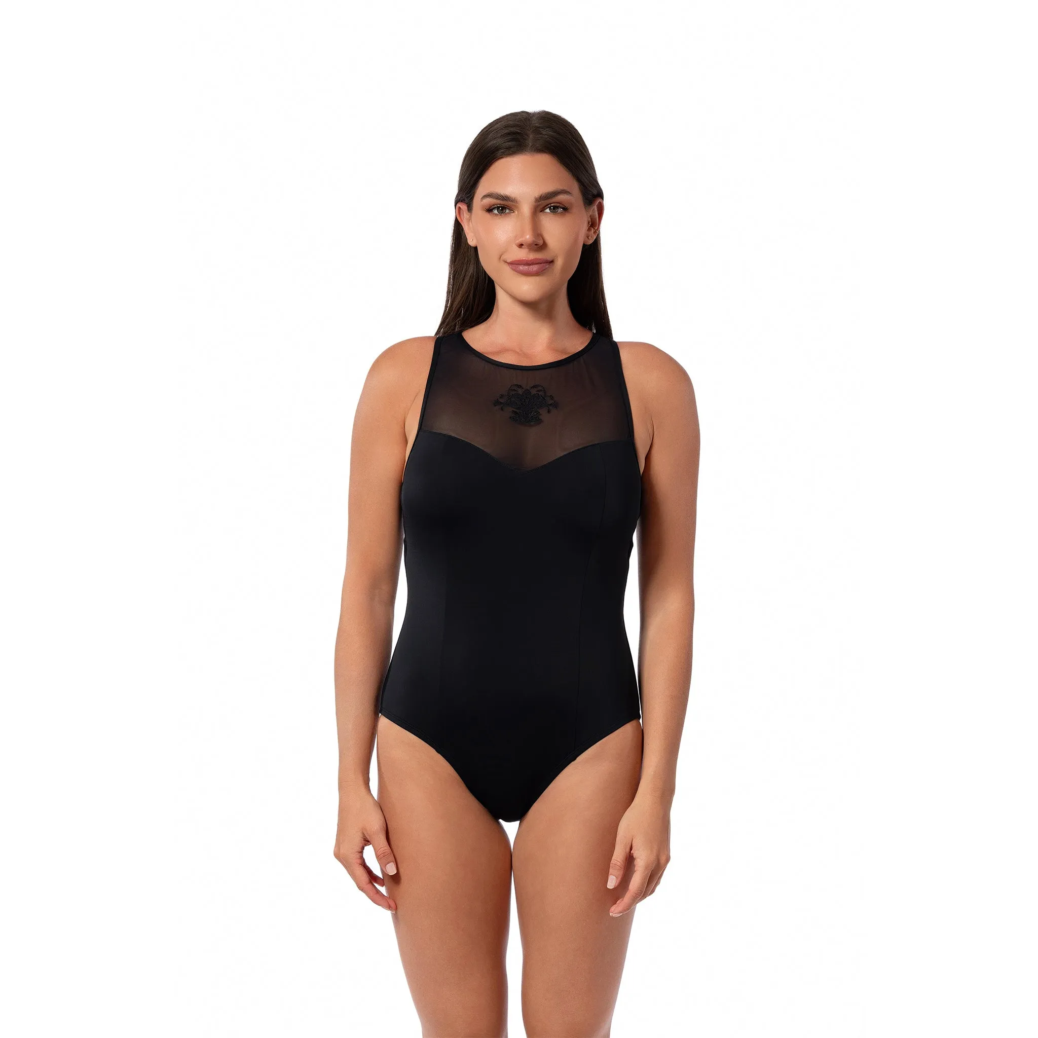 ROYAL BLACK DIANA HIGH NECK ONE PIECE