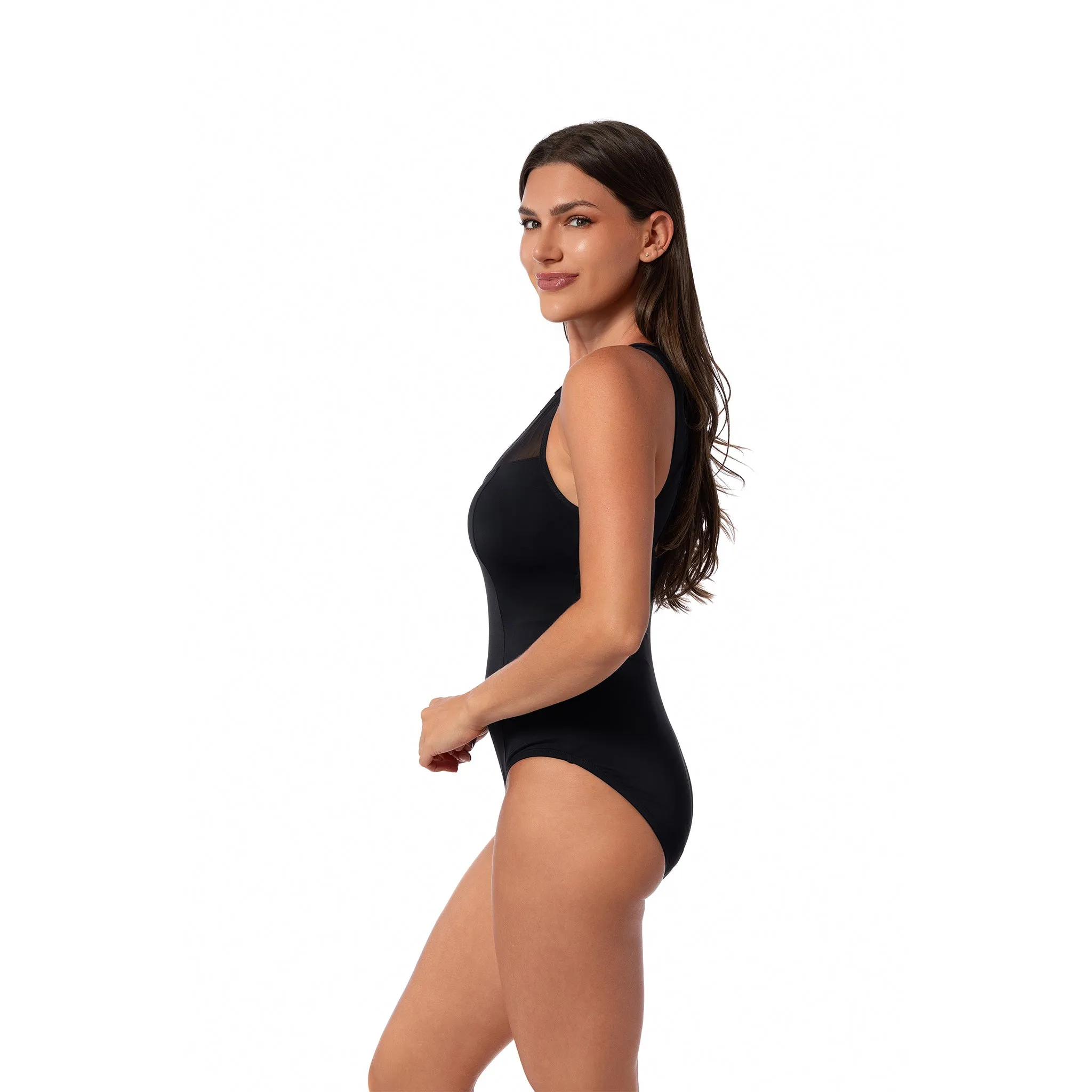 ROYAL BLACK DIANA HIGH NECK ONE PIECE