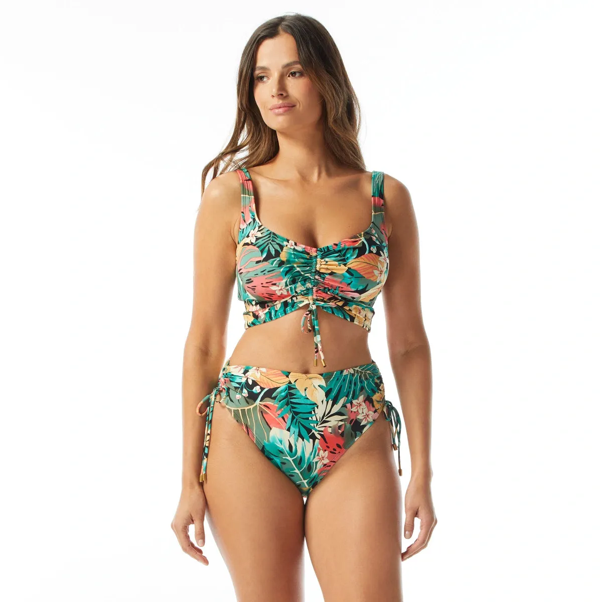SALE Coco Reef Passion Flower Elevate Shirred Underwire Bra Top