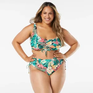 SALE Coco Reef Passion Flower Elevate Shirred Underwire Bra Top