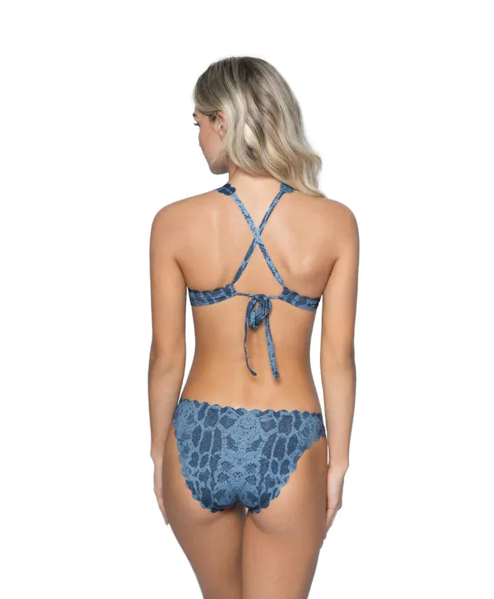 SALE PQ Swim Blue Viper Reversible Seamless Wave Top