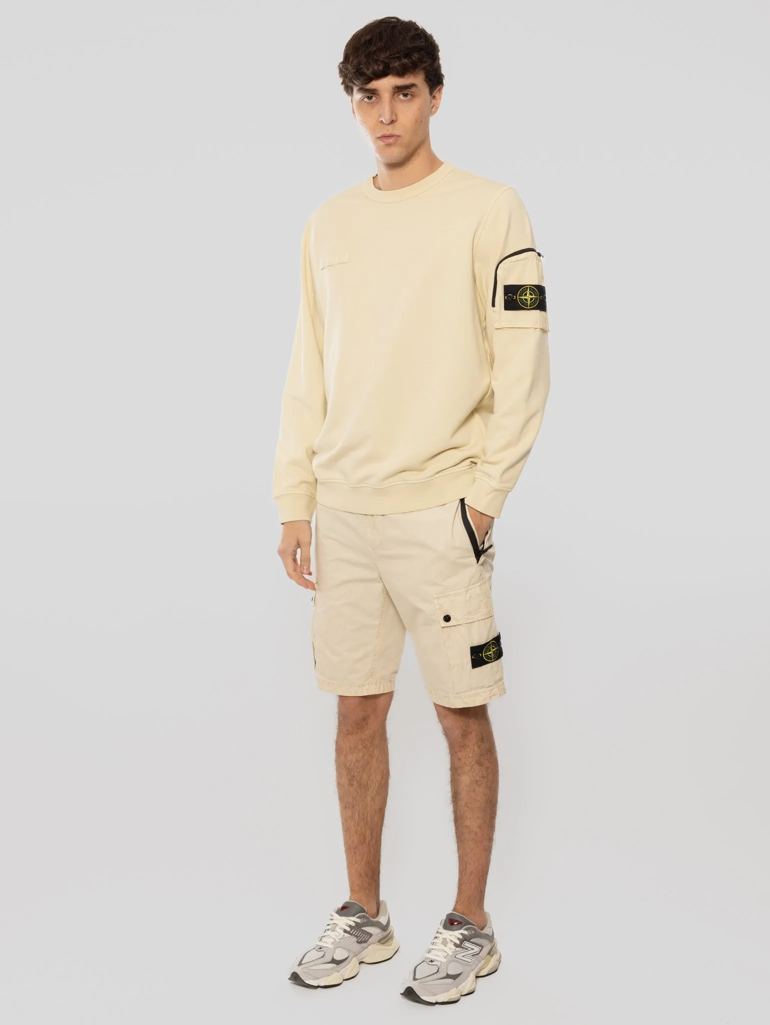 Sand Cotton Twill Cargo Shorts