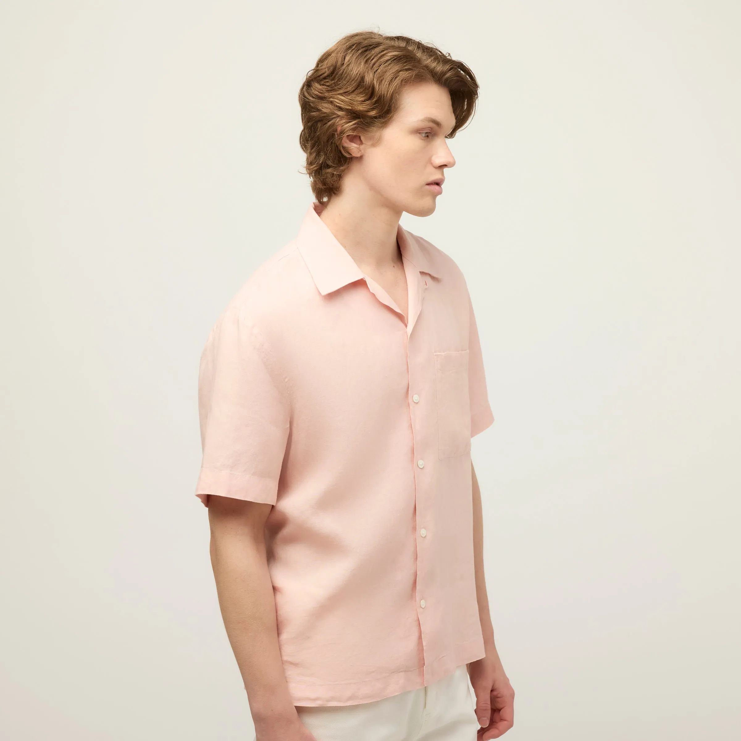 Short Sleeve Linen Camp Shirt