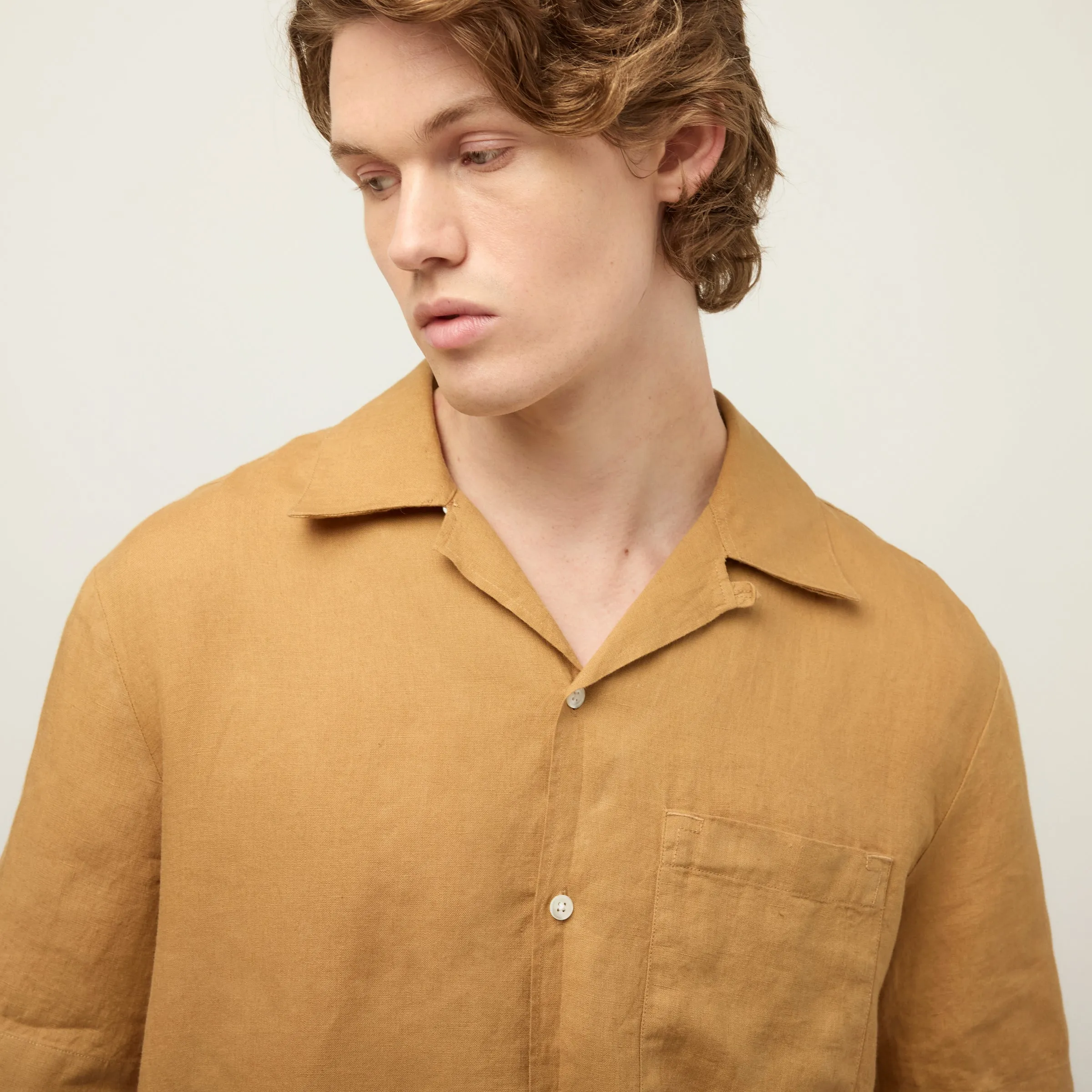 Short Sleeve Linen Camp Shirt