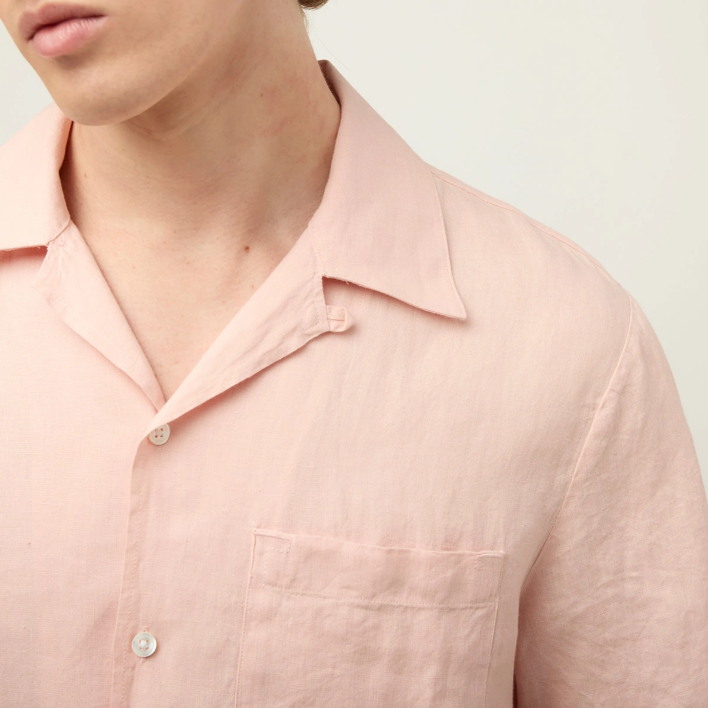 Short Sleeve Linen Camp Shirt