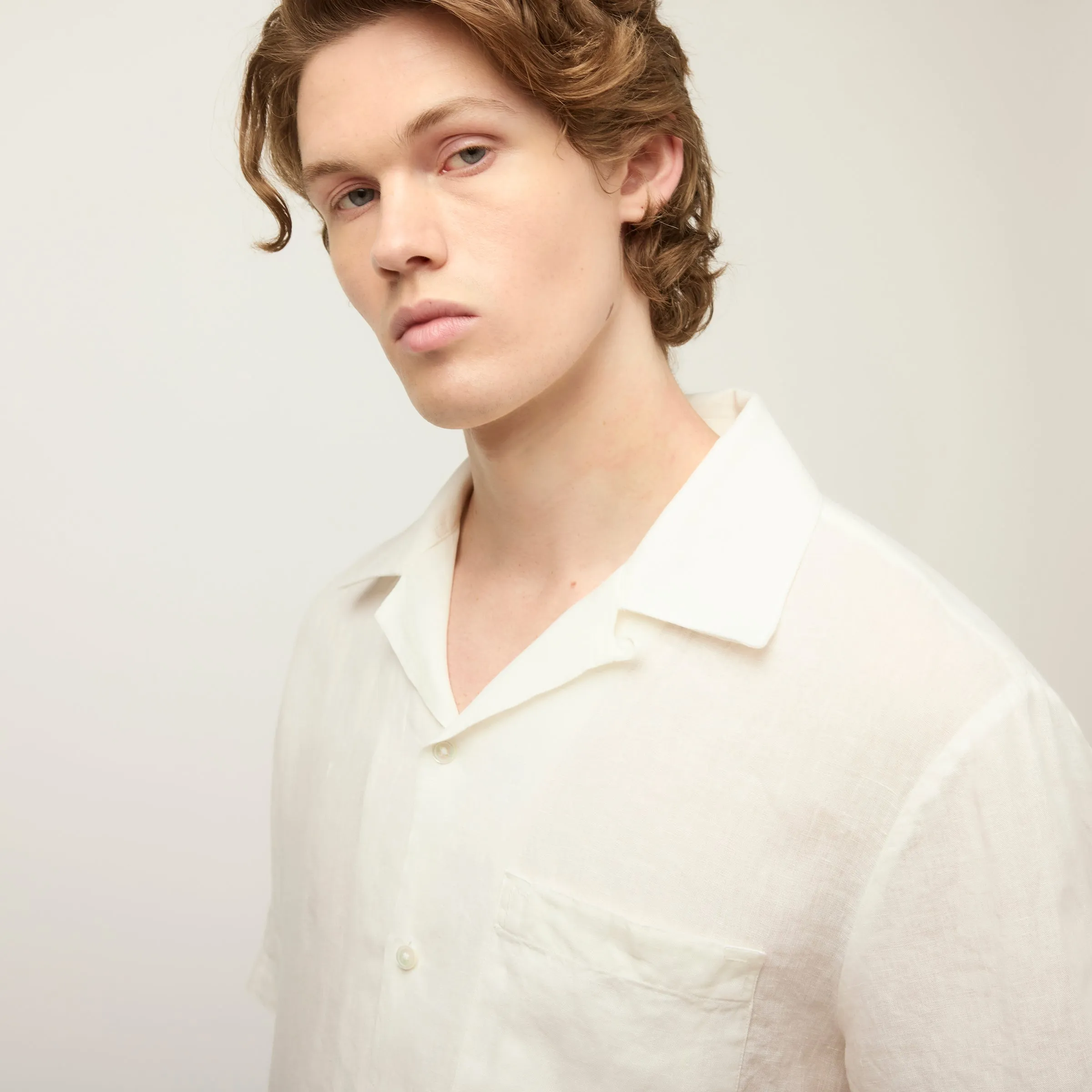 Short Sleeve Linen Camp Shirt