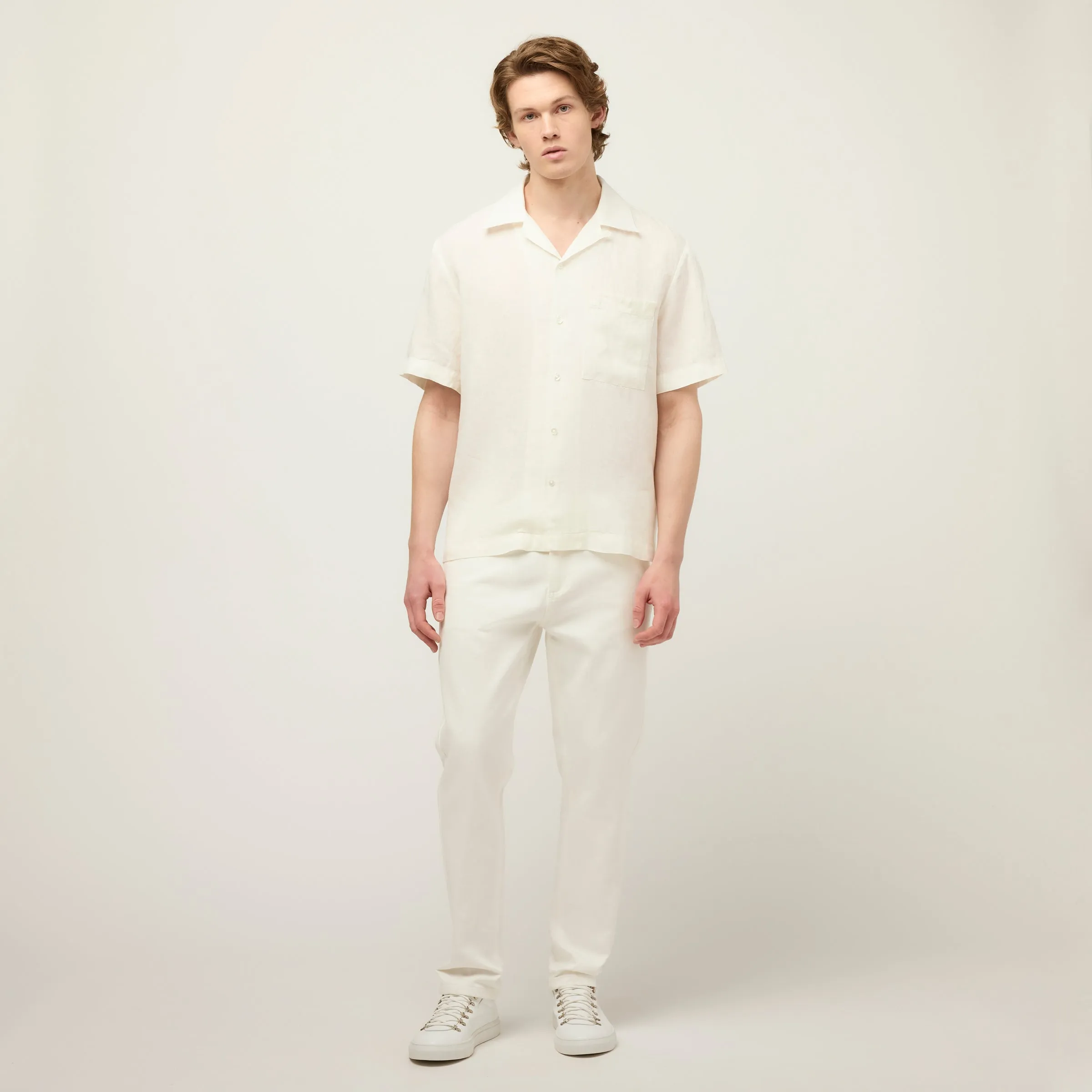 Short Sleeve Linen Camp Shirt
