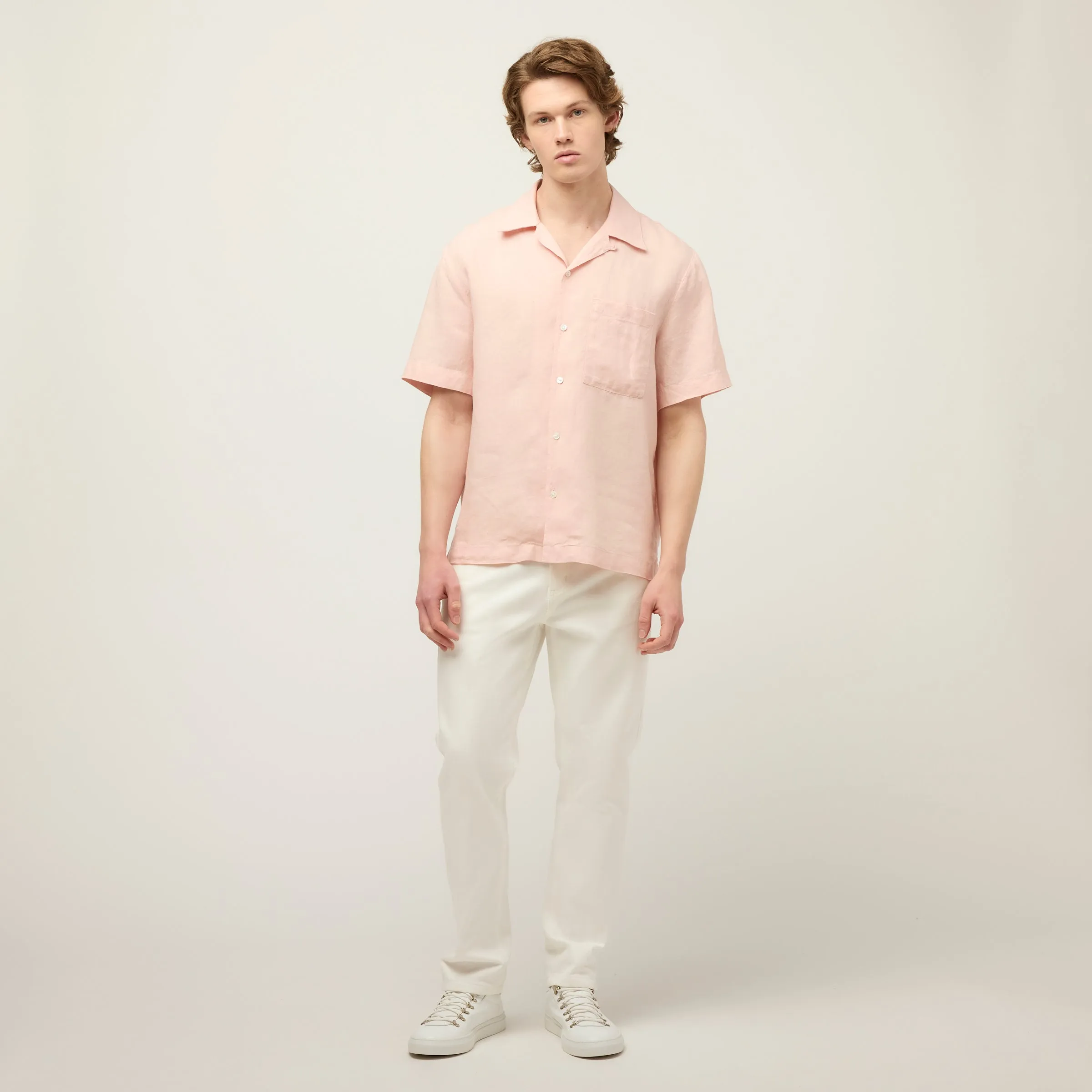 Short Sleeve Linen Camp Shirt