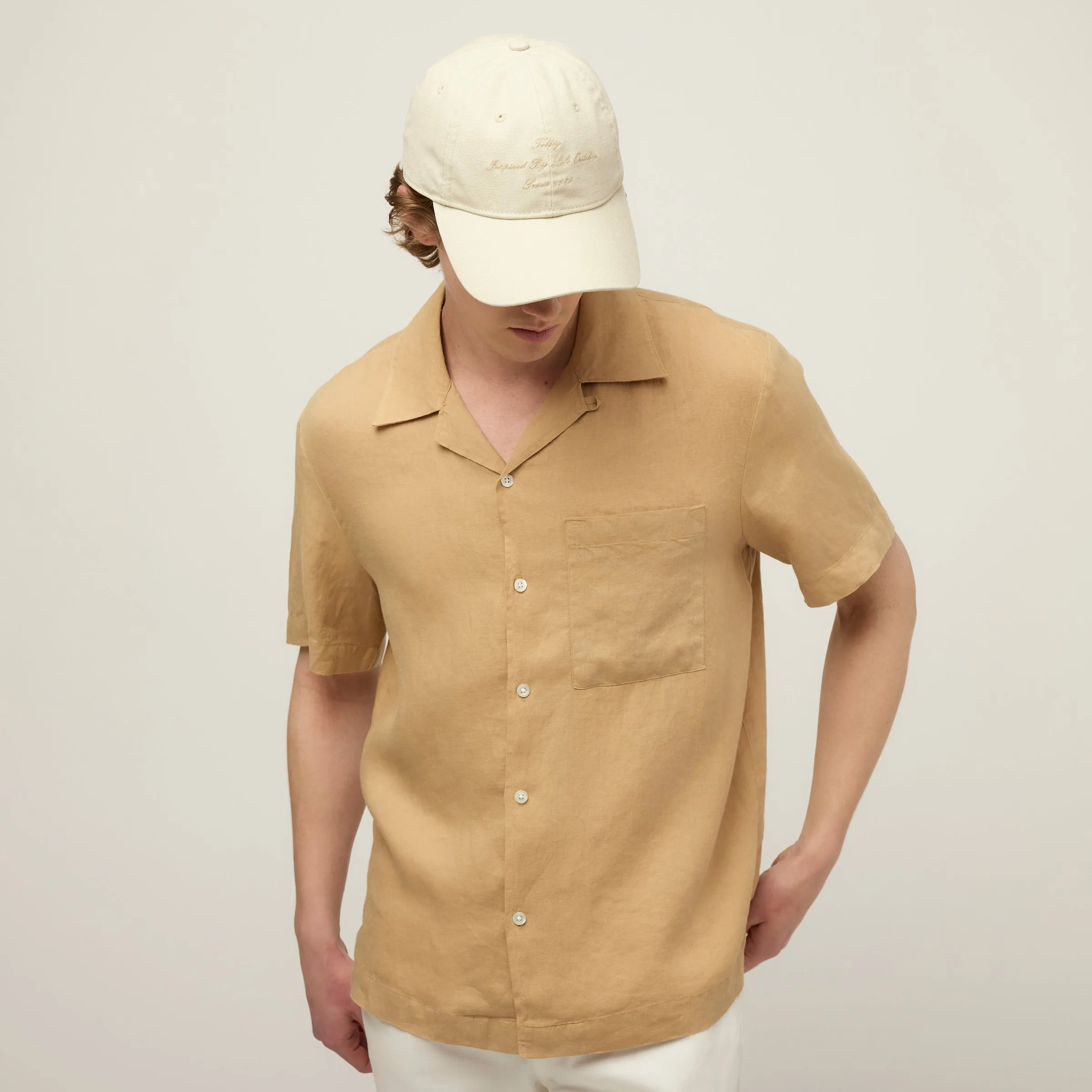 Short Sleeve Linen Camp Shirt