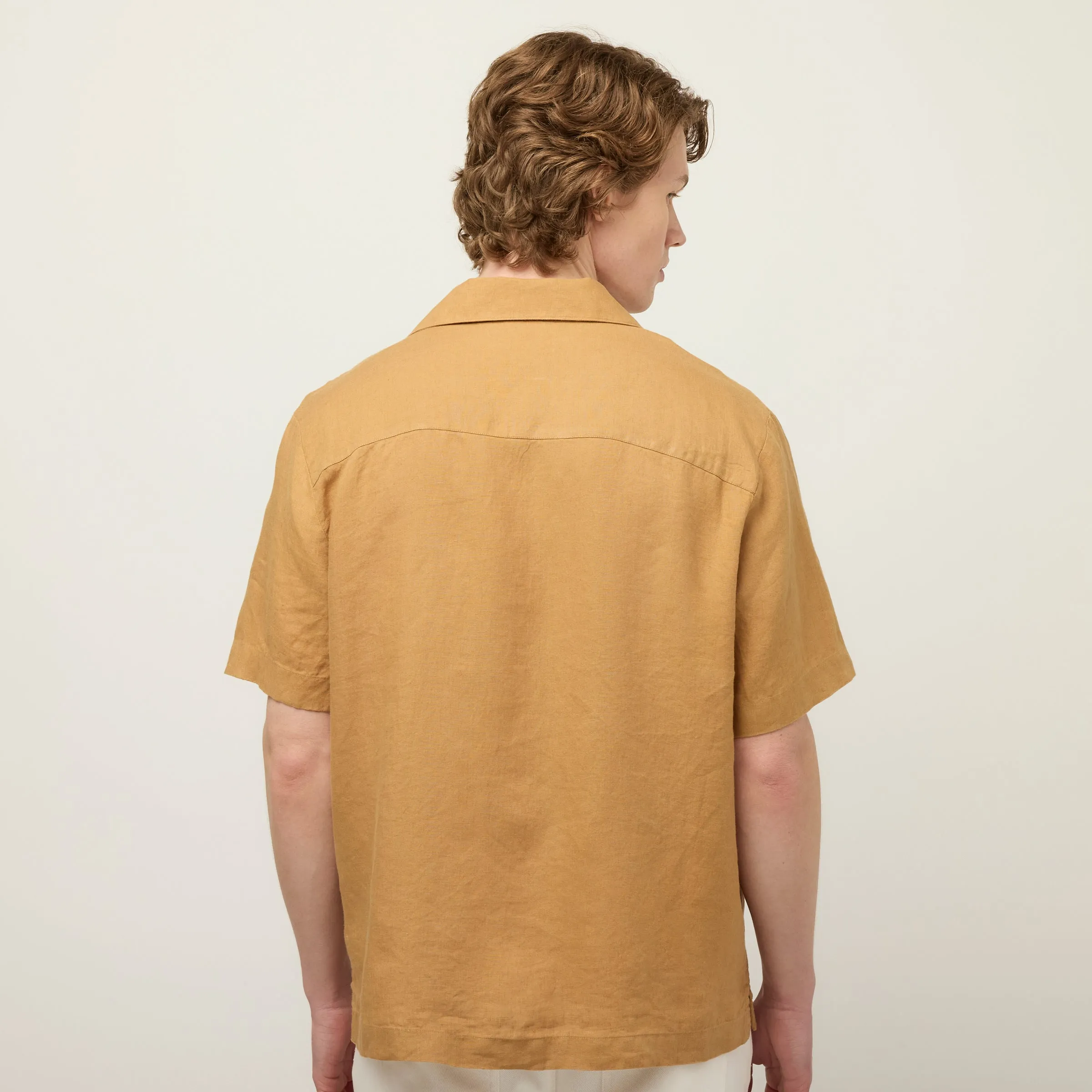 Short Sleeve Linen Camp Shirt