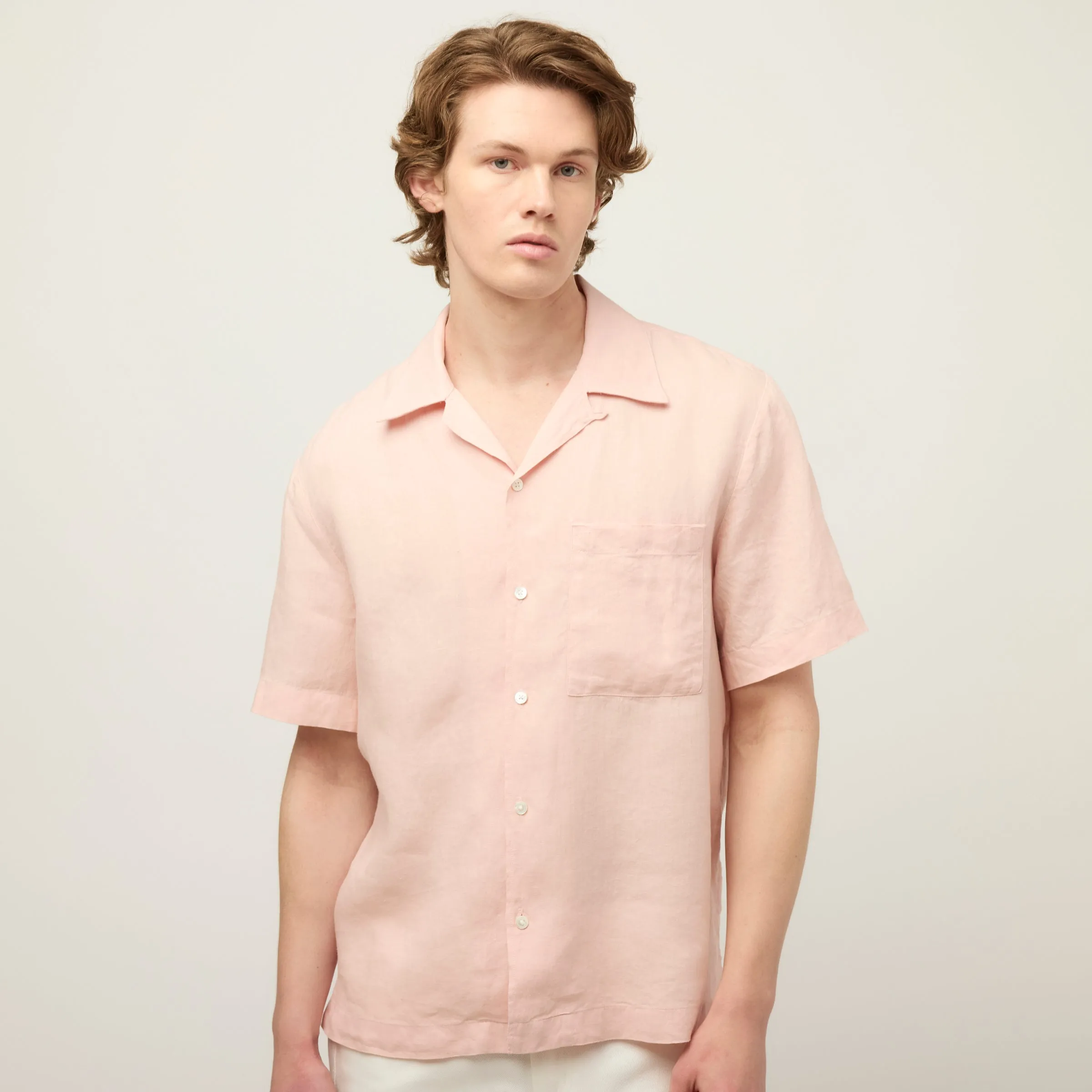 Short Sleeve Linen Camp Shirt