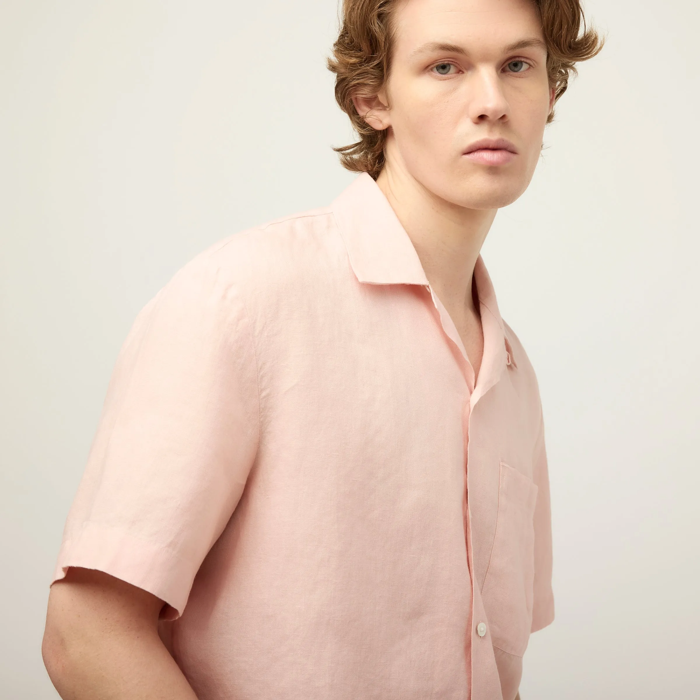 Short Sleeve Linen Camp Shirt