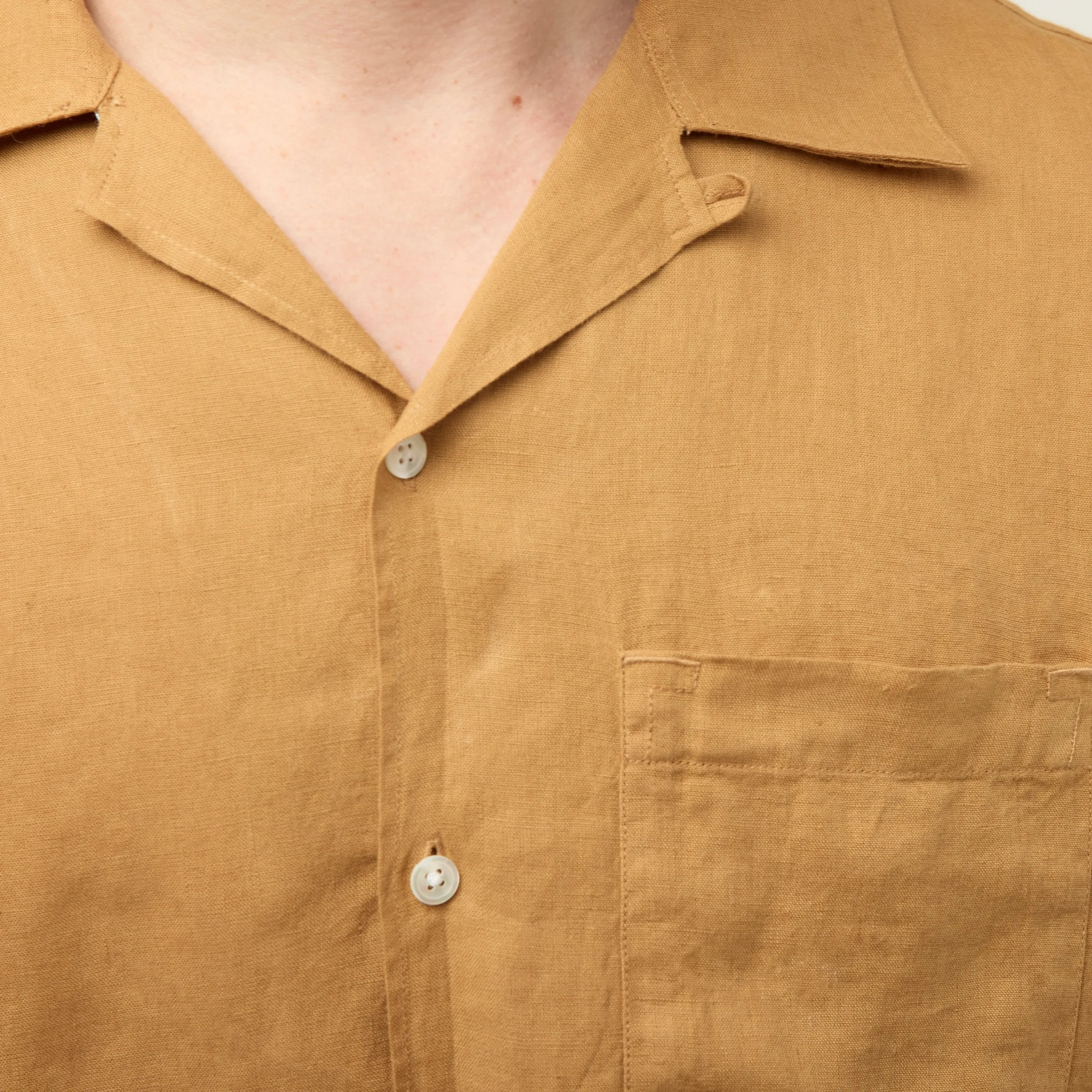 Short Sleeve Linen Camp Shirt